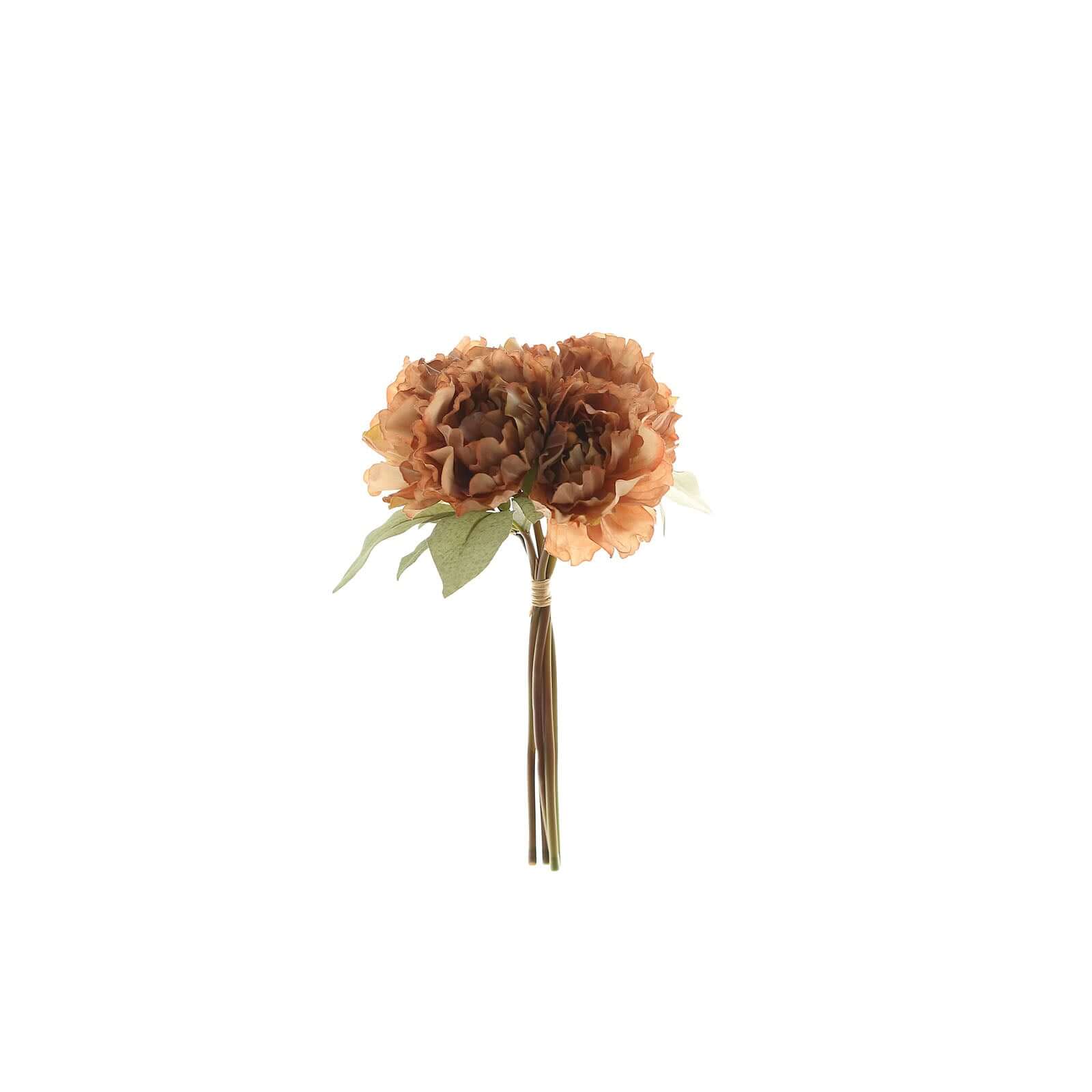 Dusty Rose Real Touch Artificial Silk Peonies Flower Bouquet 11" - Image 6