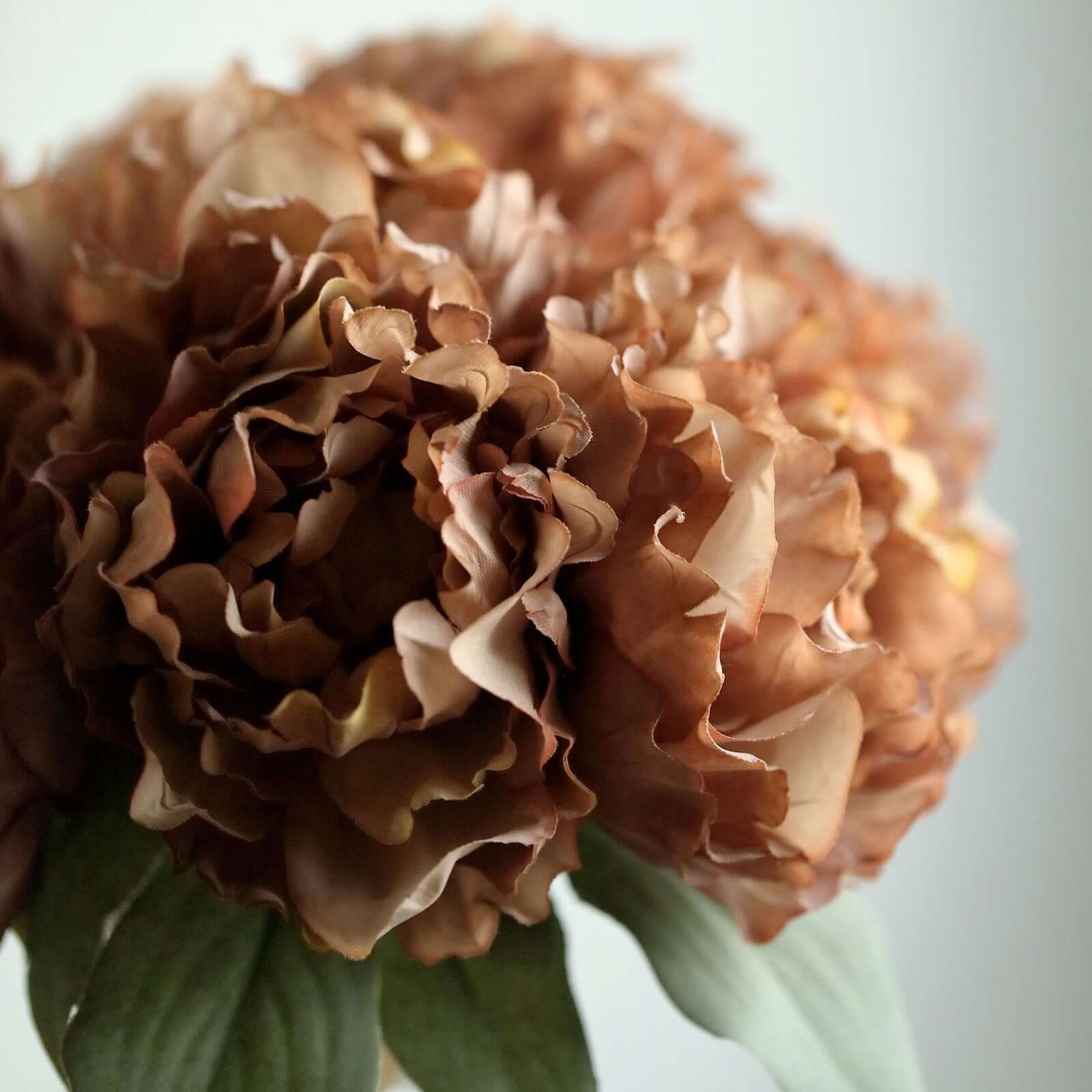 Dusty Rose Real Touch Artificial Silk Peonies Flower Bouquet 11" - Image 8