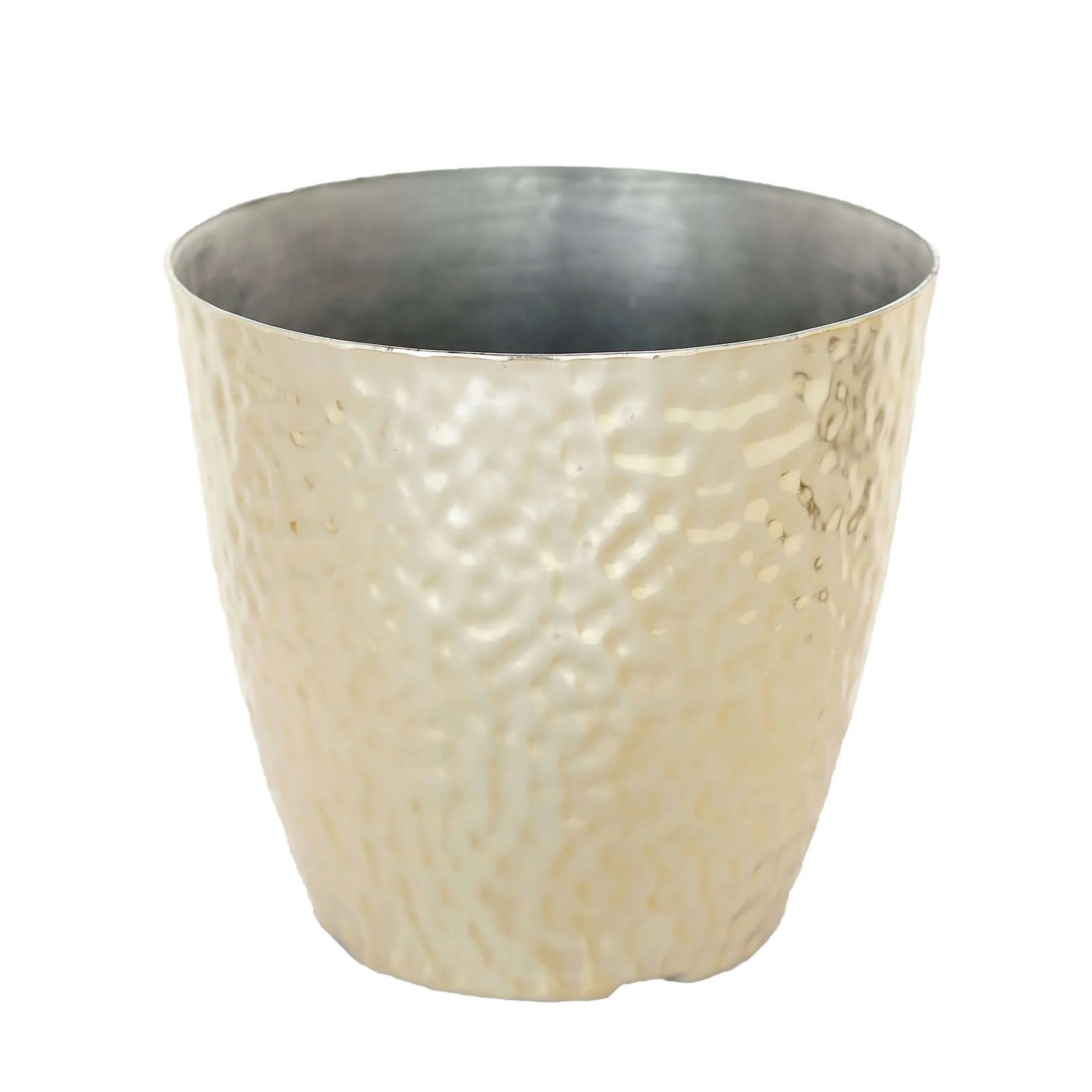 Gold Hammered Design Large Indoor Flower Plant Pot, Decorative Greenery Planter 11" - Image 8