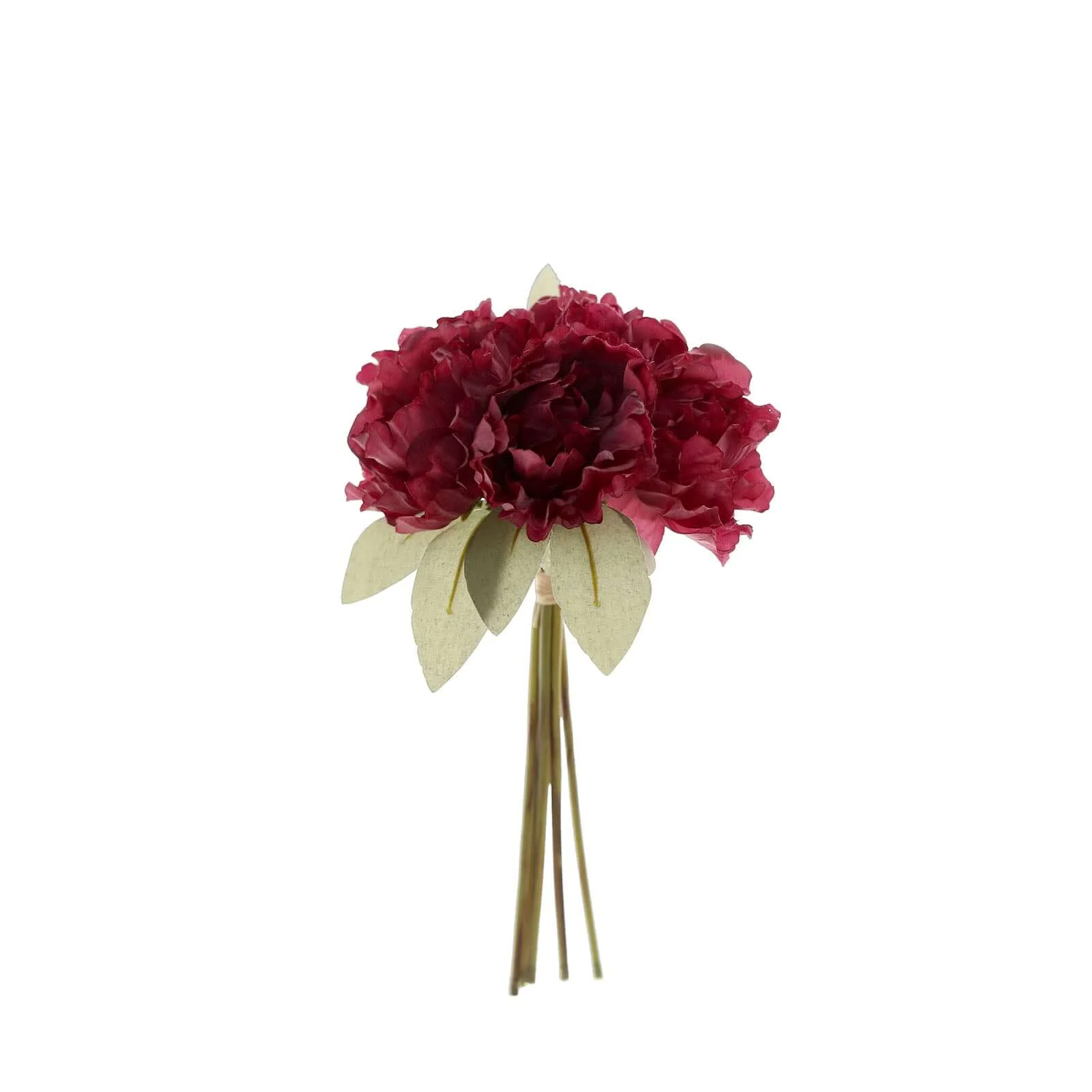 Mulberry Real Touch Artificial Silk Peonies Flower Bouquet 11" - Image 6
