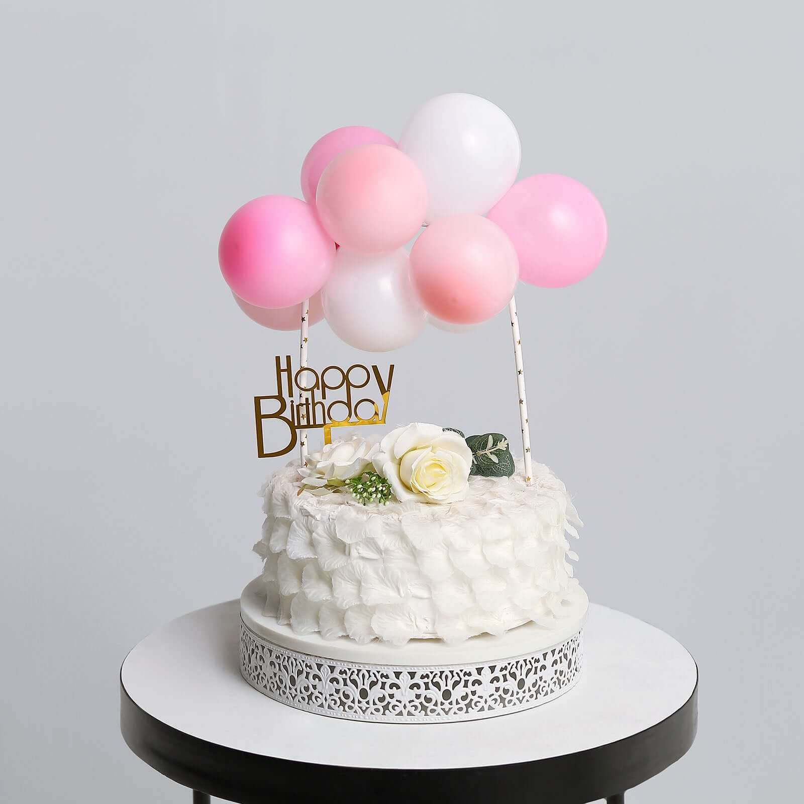 11 Pcs Balloon Cake Topper Blush, Pink and White - Vibrant Clustered Mini Garland Cake Inserts for DIY Party Decorations - Image 11