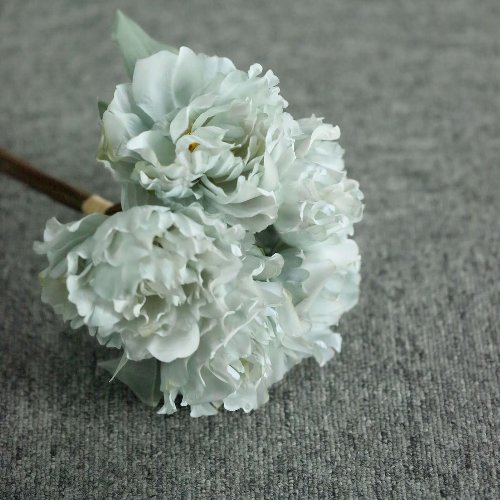 Silver Blue Real Touch Artificial Silk Peonies Flower Bouquet 11" - Image 12