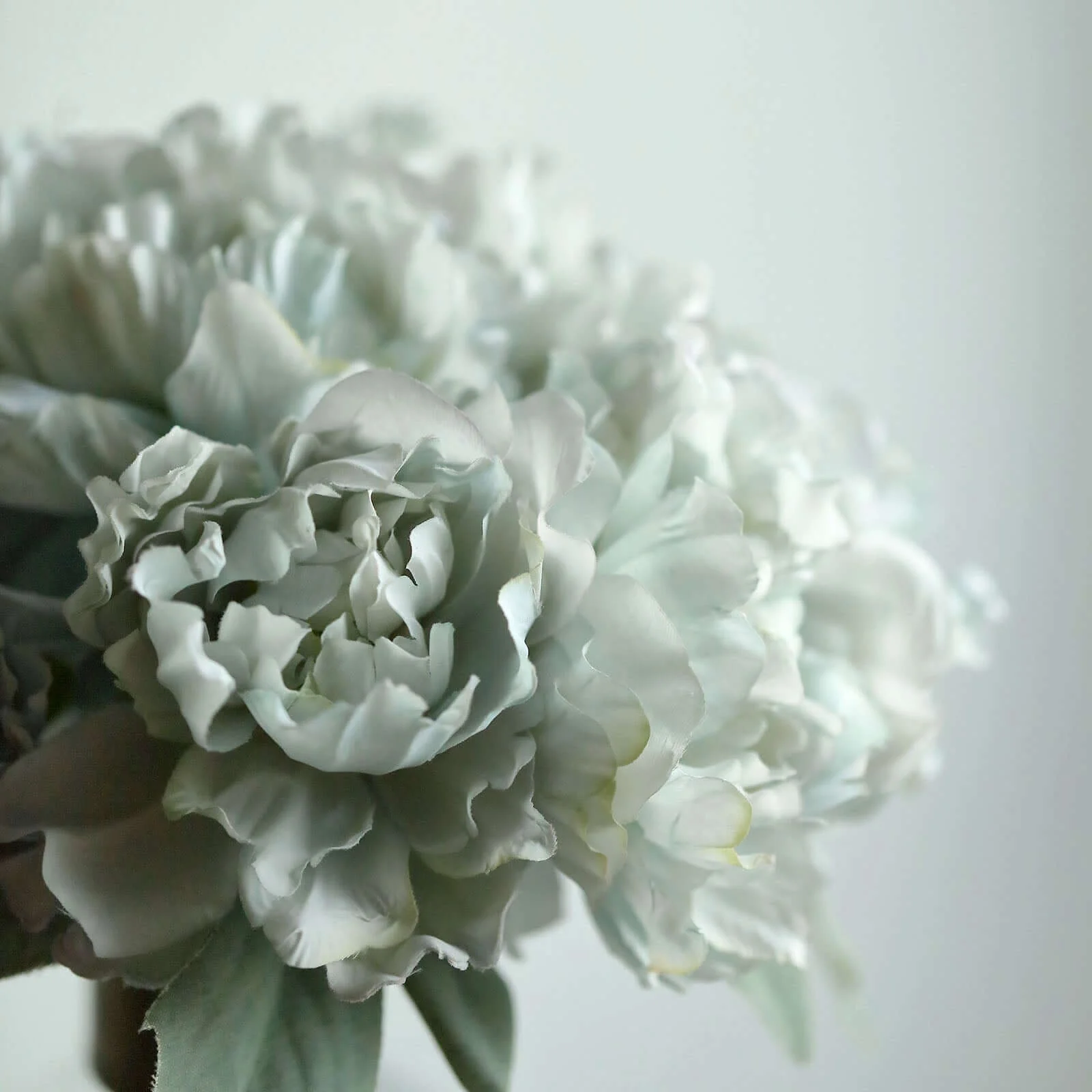 Silver Blue Real Touch Artificial Silk Peonies Flower Bouquet 11" - Image 13