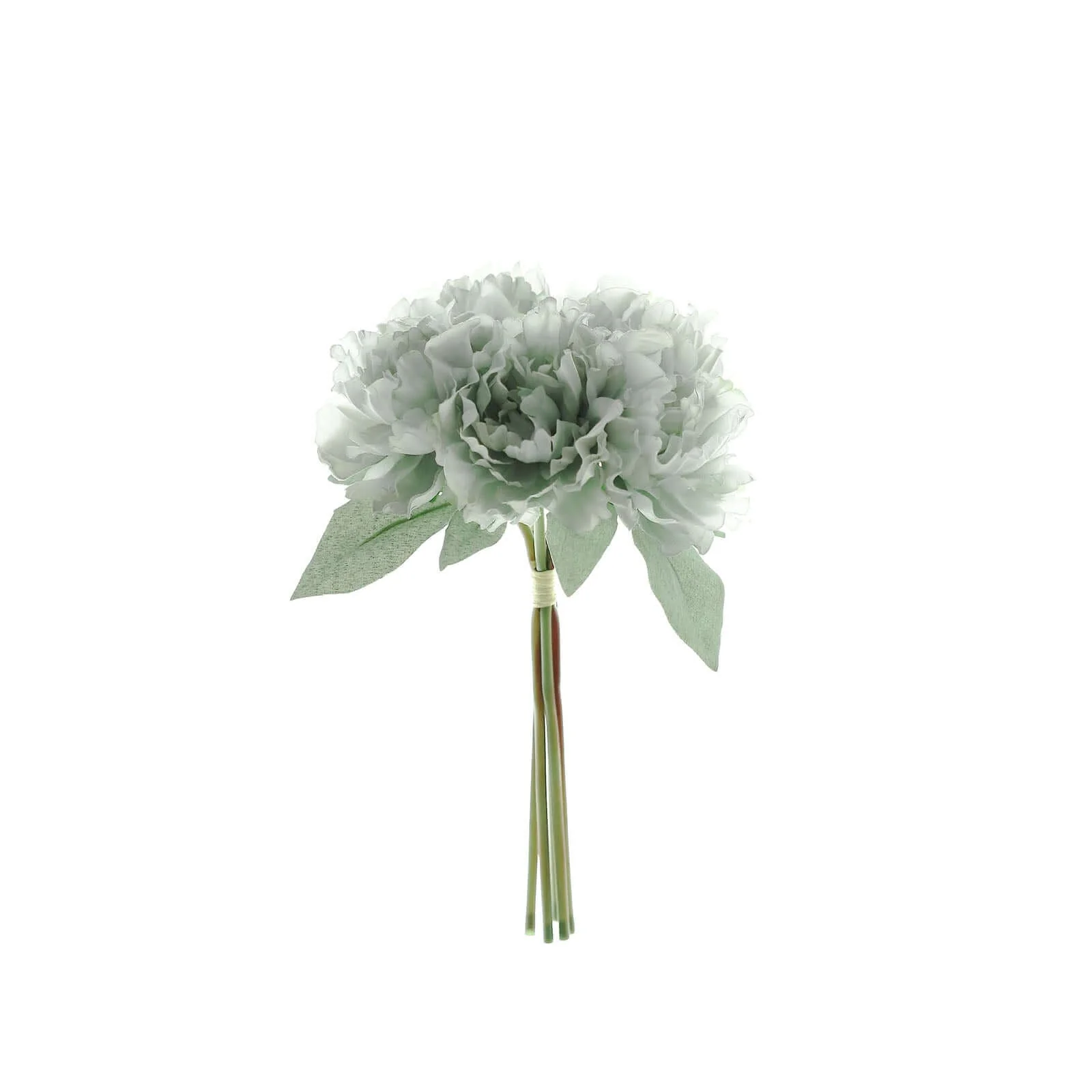 Silver Blue Real Touch Artificial Silk Peonies Flower Bouquet 11" - Image 6