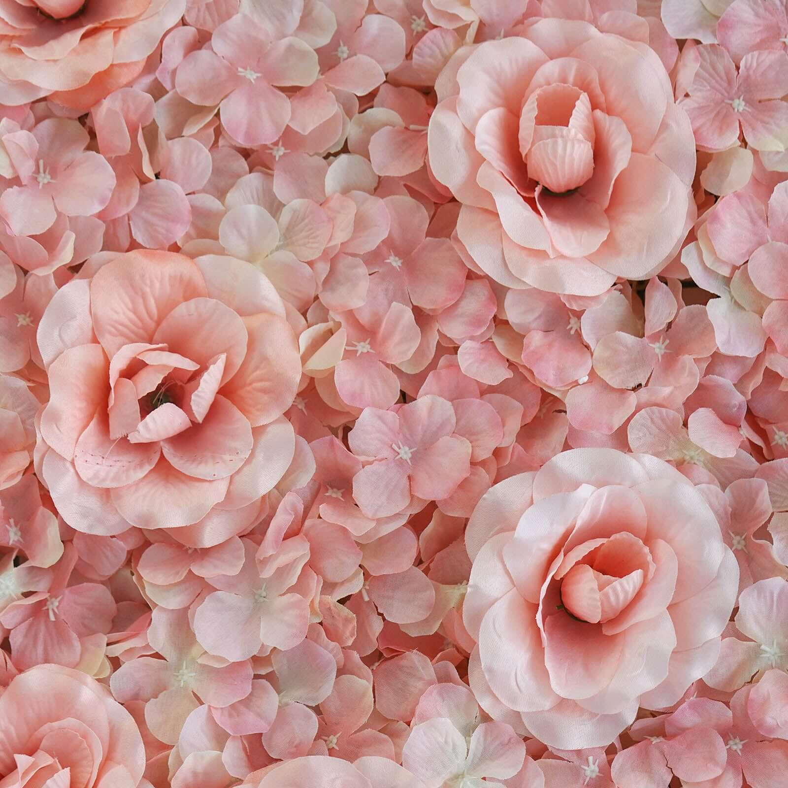 Blush and Cream 3D Silk Rose and Hydrangea Flower Wall Mat Backdrop 4 Artificial Panels 11 Sq ft. - Image 7