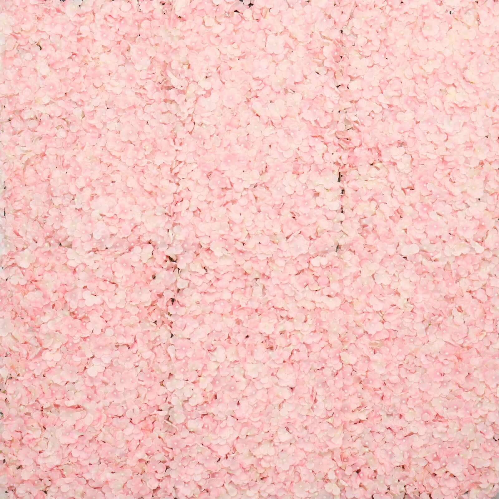 Blush UV Protected Hydrangea Flower Wall Mat Backdrop 4 Artificial Panels 11 Sq ft. - Image 7