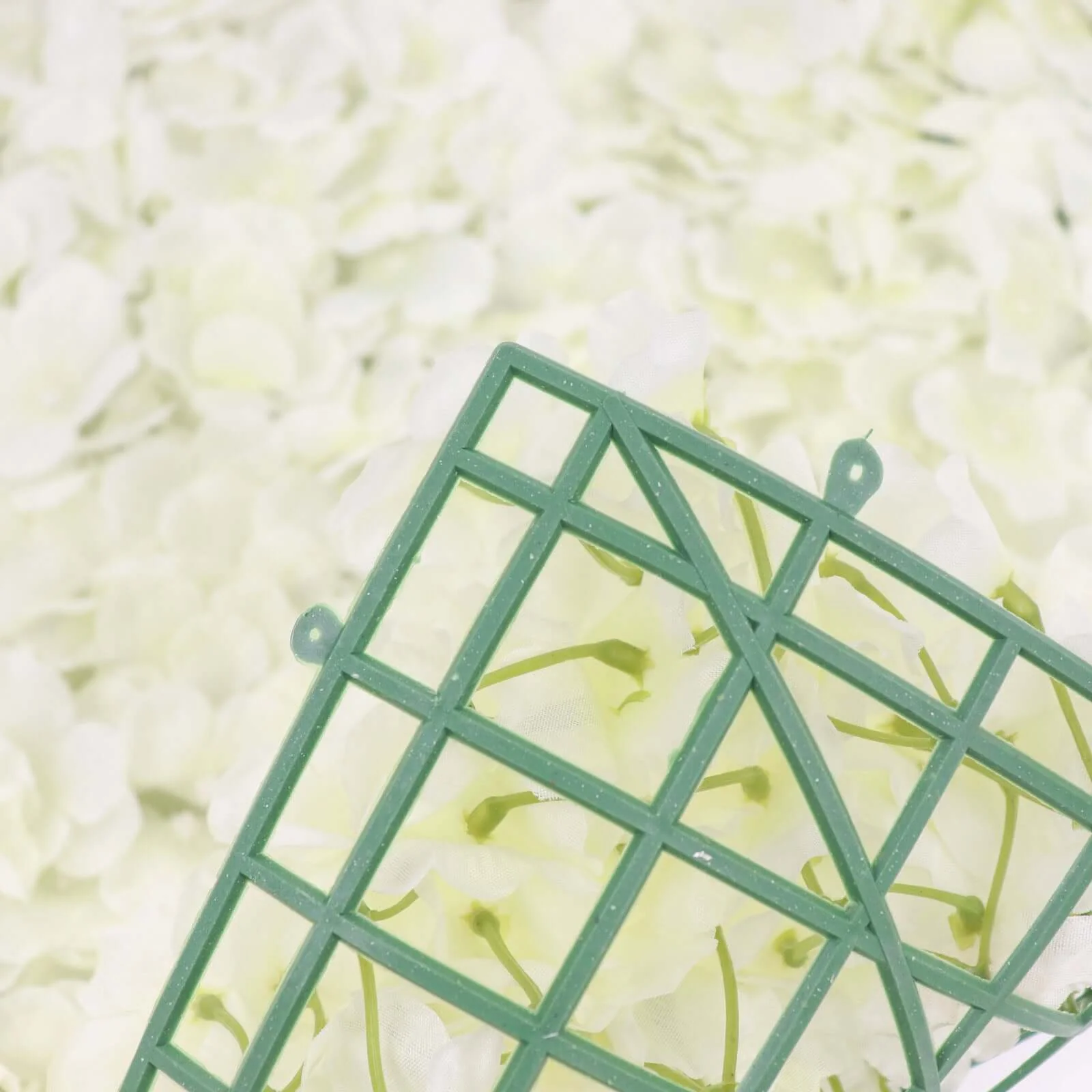 Cream UV Protected Hydrangea Flower Wall Mat Backdrop - 4 Artificial Panels 11 Sq ft. - Image 7