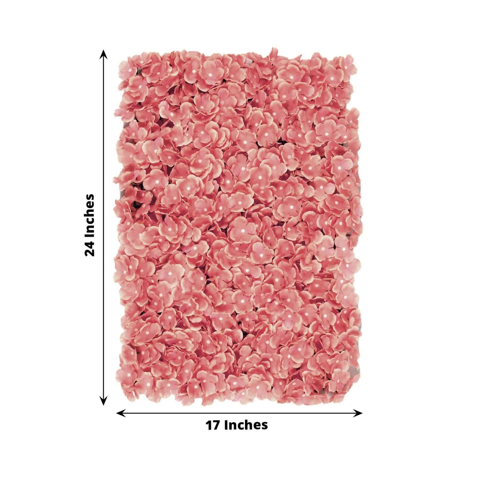 Dusty Rose UV Protected Hydrangea Flower Wall Mat Backdrop - 4 Artificial Panels 11 Sq ft. - Image 3