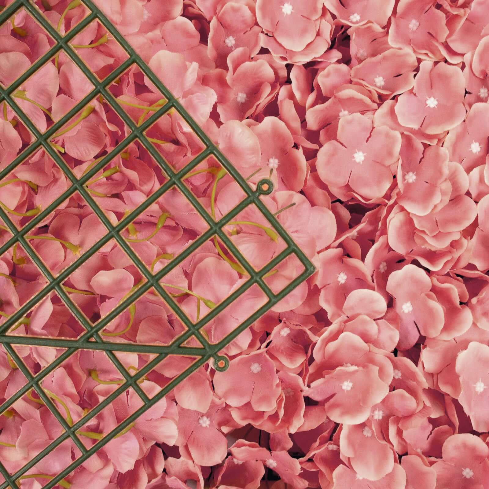 Dusty Rose UV Protected Hydrangea Flower Wall Mat Backdrop - 4 Artificial Panels 11 Sq ft. - Image 9