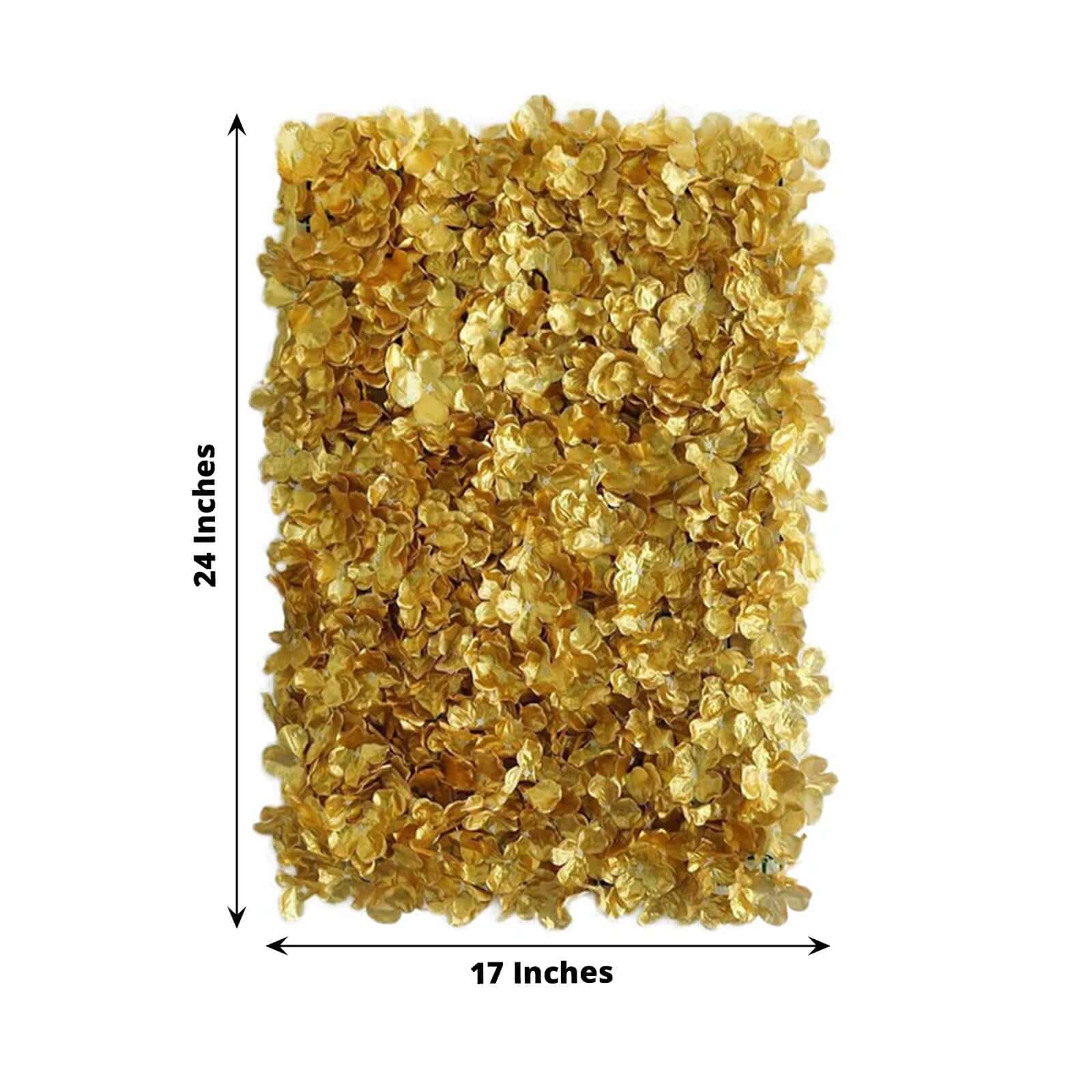 Gold UV Protected Hydrangea Flower Wall Mat Backdrop 4 Artificial Panels 11 Sq ft. - Image 3