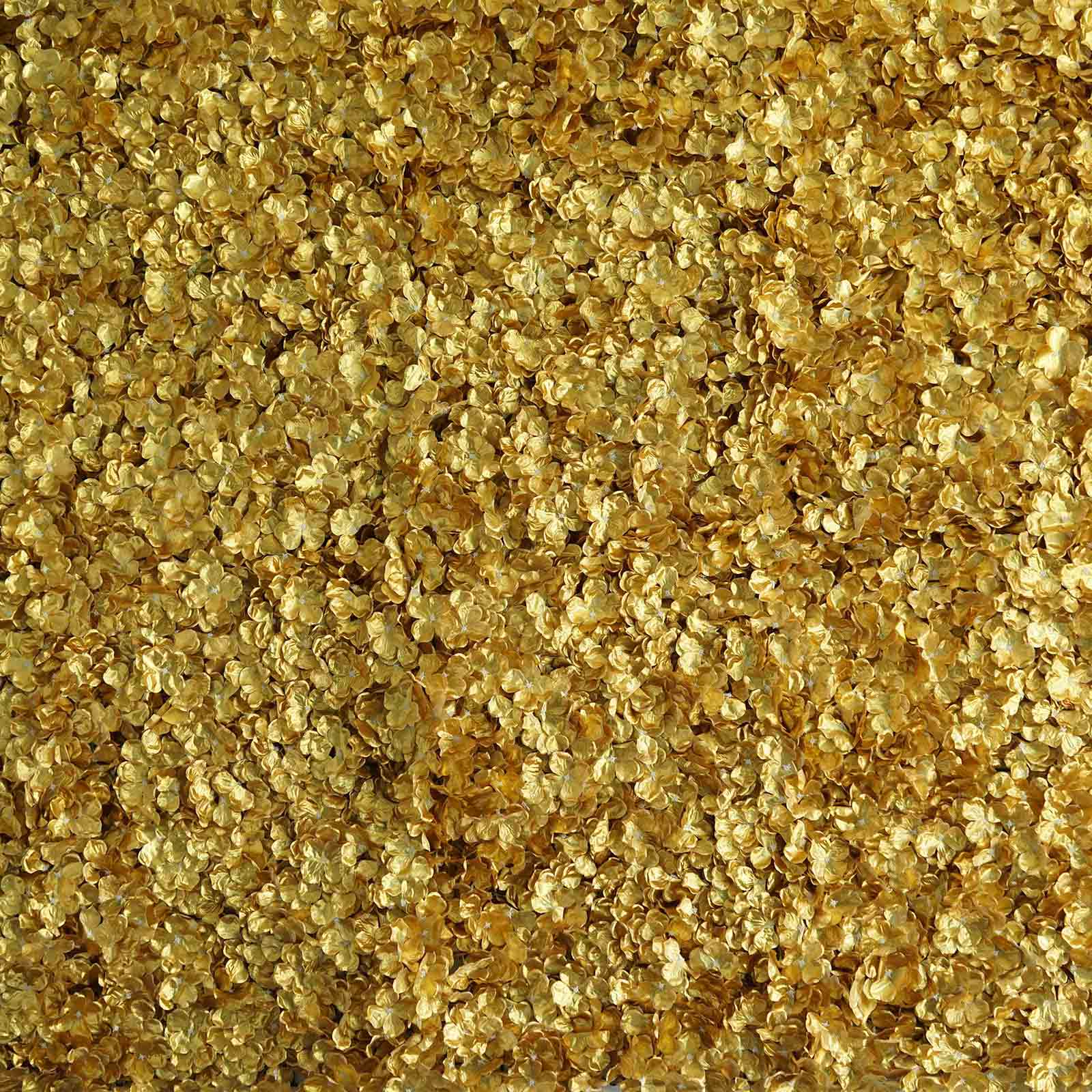 Gold UV Protected Hydrangea Flower Wall Mat Backdrop 4 Artificial Panels 11 Sq ft. - Image 7