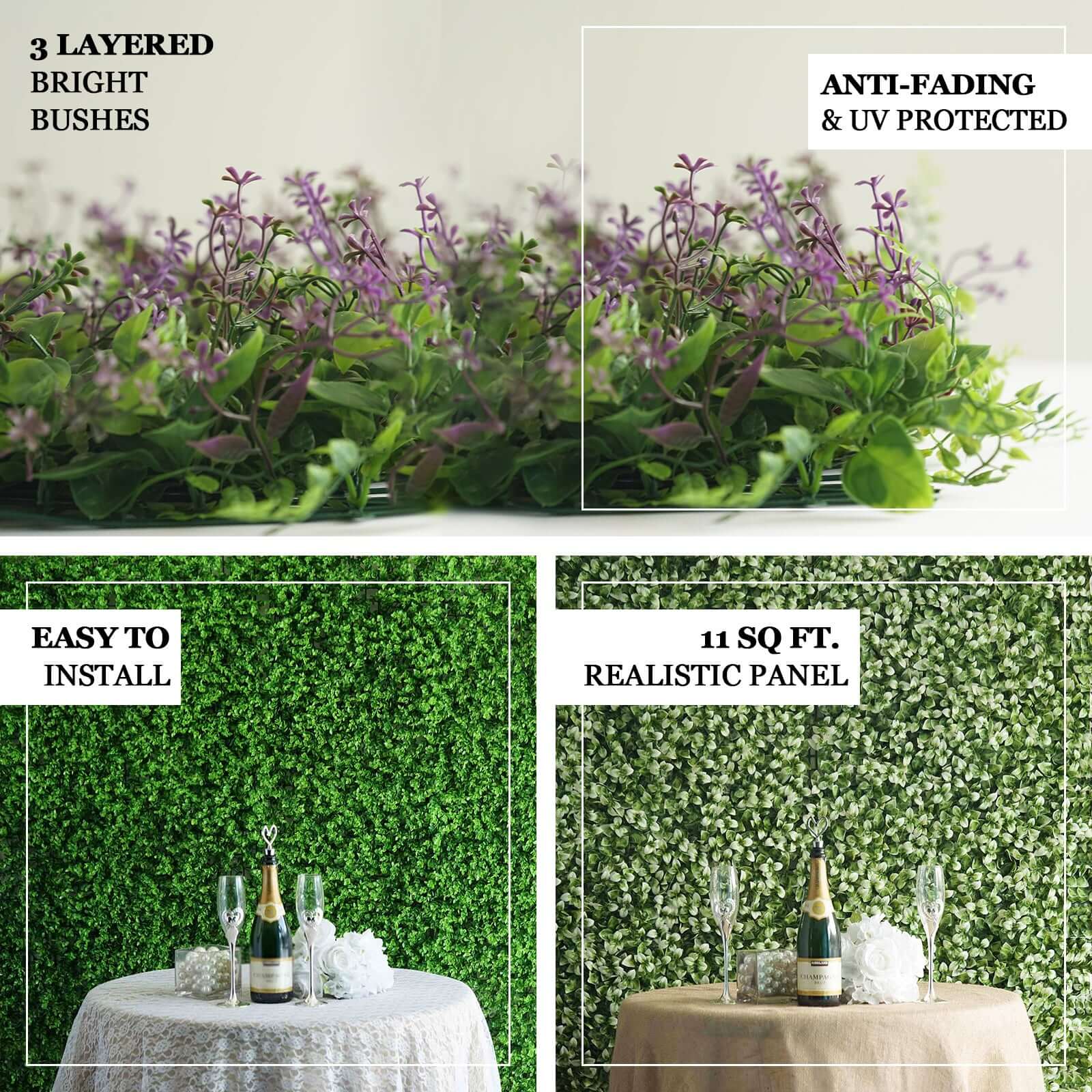 Green Boxwood Hedge Locust and Cypress Garden Wall Backdrop Mat 4 Artificial Panels 11 Sq ft. - Image 4