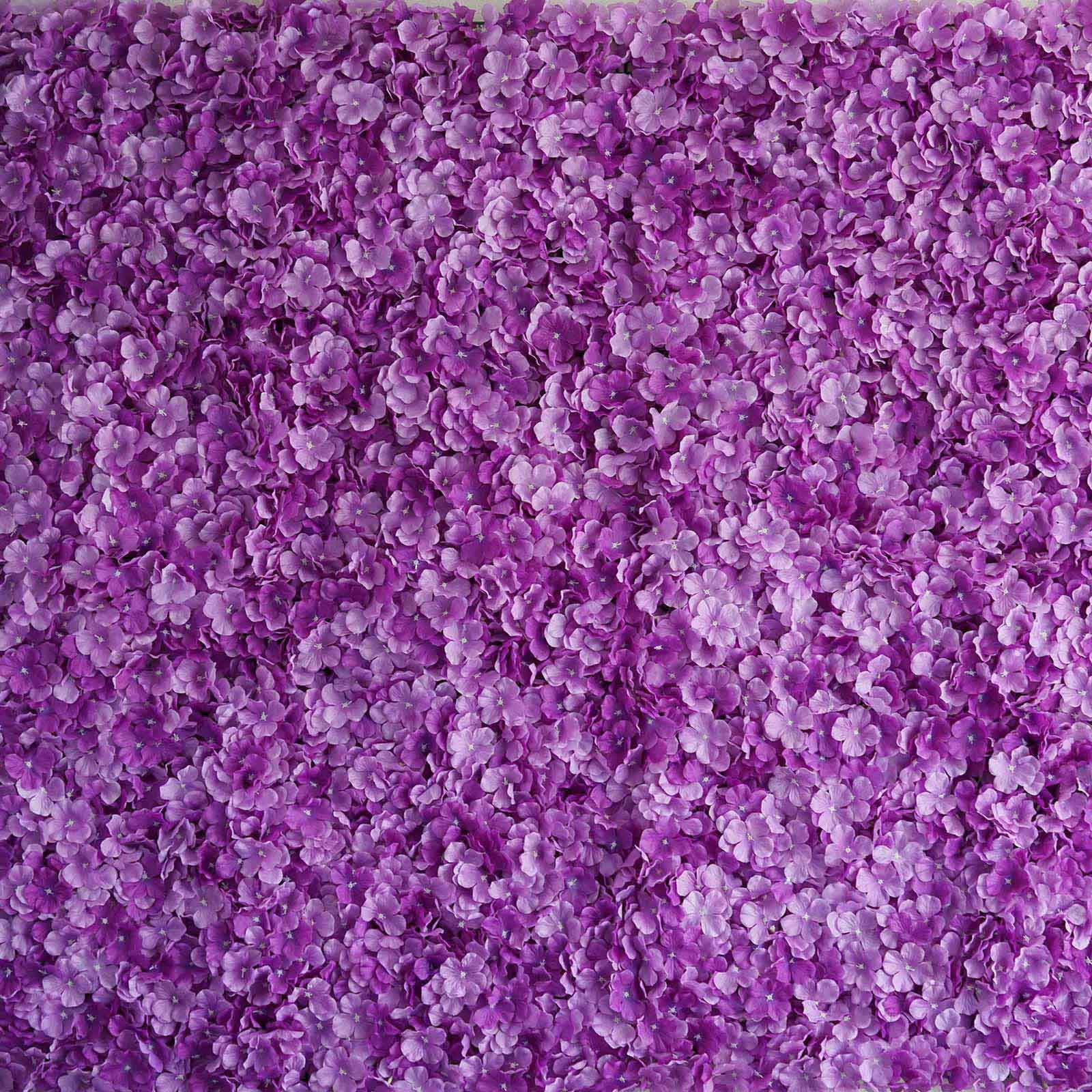Purple UV Protected Hydrangea Flower Wall Mat Backdrop 4 Artificial Panels 11 Sq ft. - Image 6