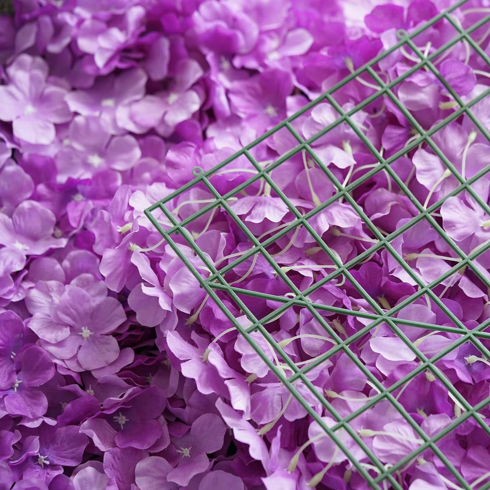 Purple UV Protected Hydrangea Flower Wall Mat Backdrop 4 Artificial Panels 11 Sq ft. - Image 7