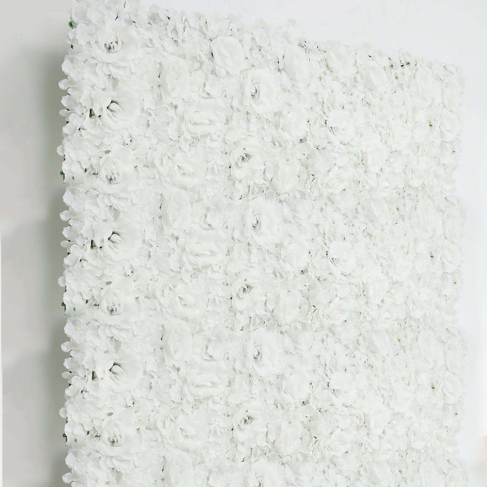 White 3D Silk Rose and Hydrangea Flower Wall Mat Backdrop - 4 Artificial Panels 11 Sq ft. - Image 6