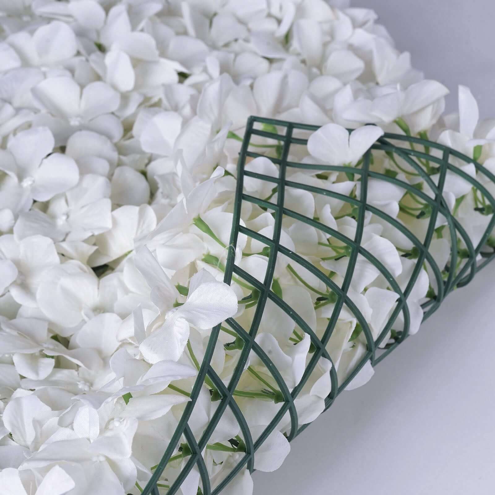 White UV Protected Hydrangea Flower Wall Mat Backdrop 4 Artificial Panels 11 Sq ft. - Image 6