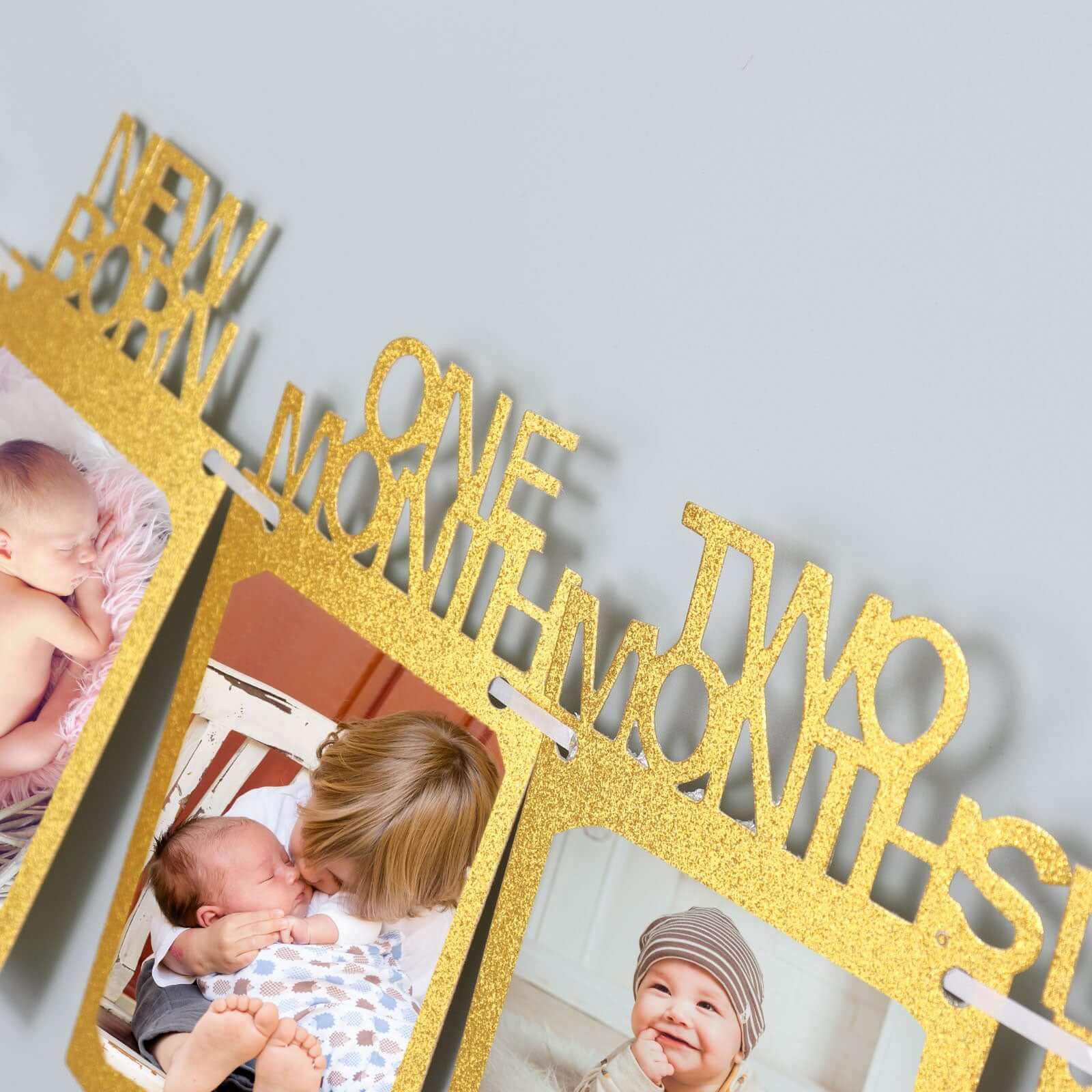 12 Month Milestone 1st Birthday Party Photo Backdrop Hanging Banner, Baby Photo Garland Banner 5.5ft - Image 13