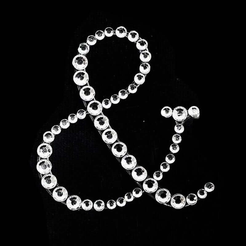 12 Pack Clear Rhinestone Monogram Letter Jewel Sticker Self Adhesive DIY Diamond Decor - and 1.5"