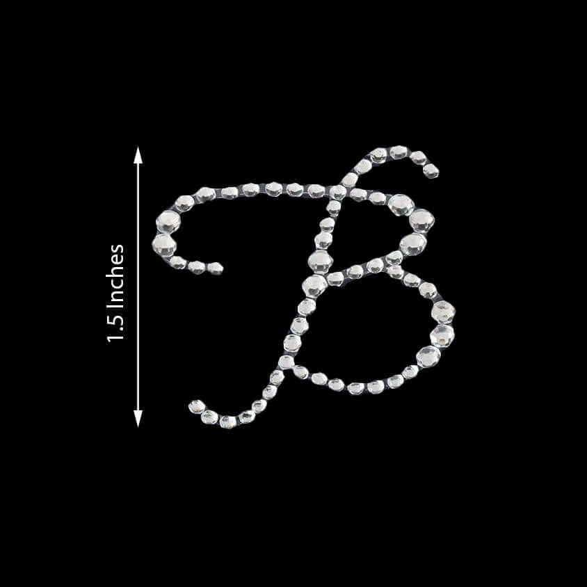 12 Pack Clear Rhinestone Monogram Letter "B" Jewel Sticker Self Adhesive DIY Diamond Decor 1.5" - Image 3