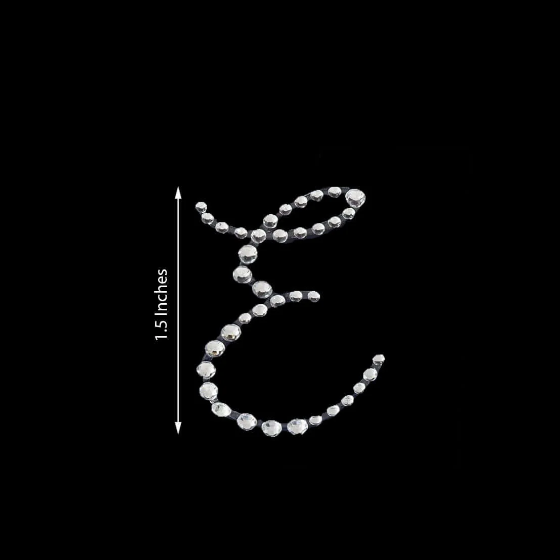 12 Pack Clear Rhinestone Monogram Letter "E" Jewel Sticker Self Adhesive DIY Diamond Decor 1.5" - Image 3