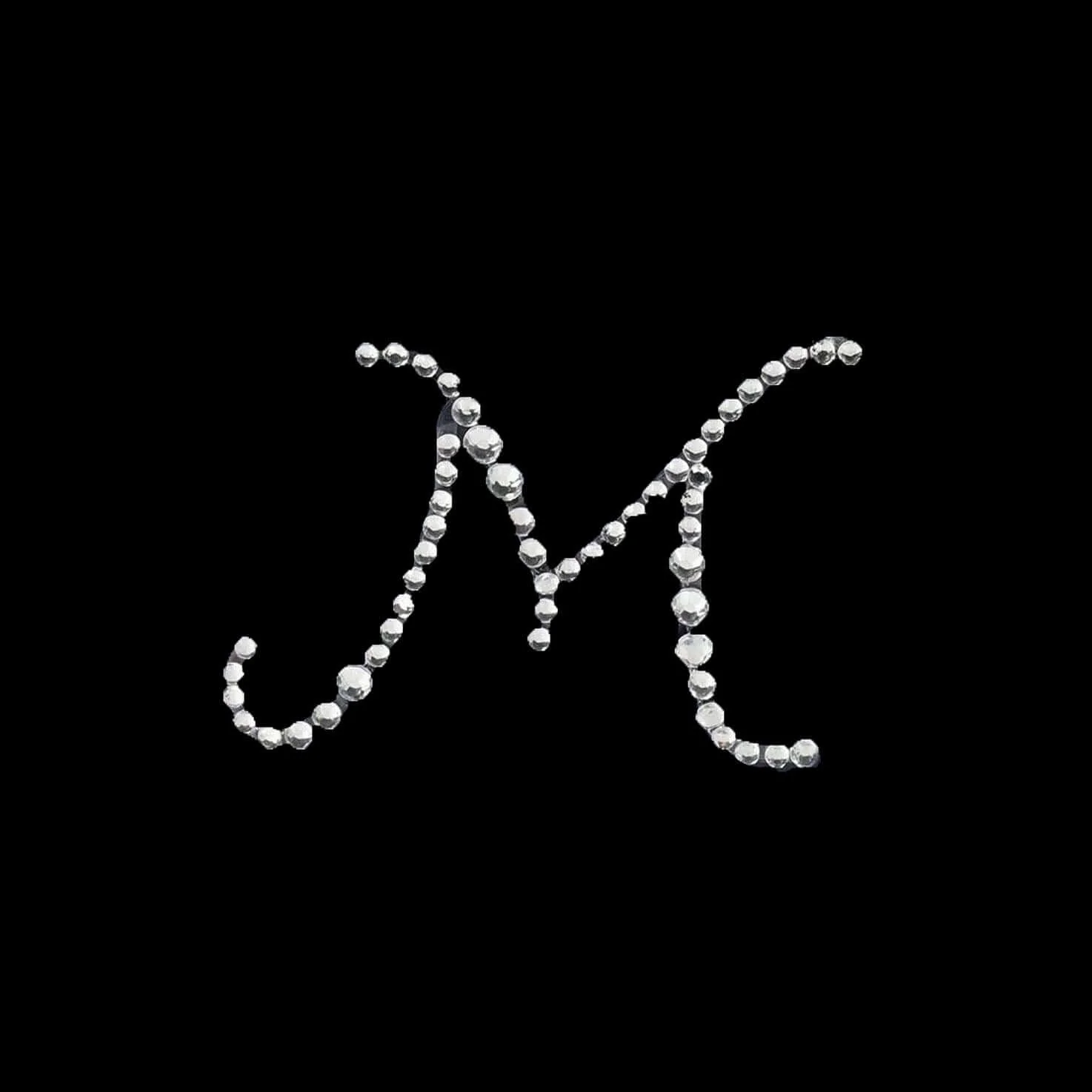 12 Pack Clear Rhinestone Monogram Letter "M" Jewel Sticker Self Adhesive DIY Diamond Decor 1.5" - Image 7