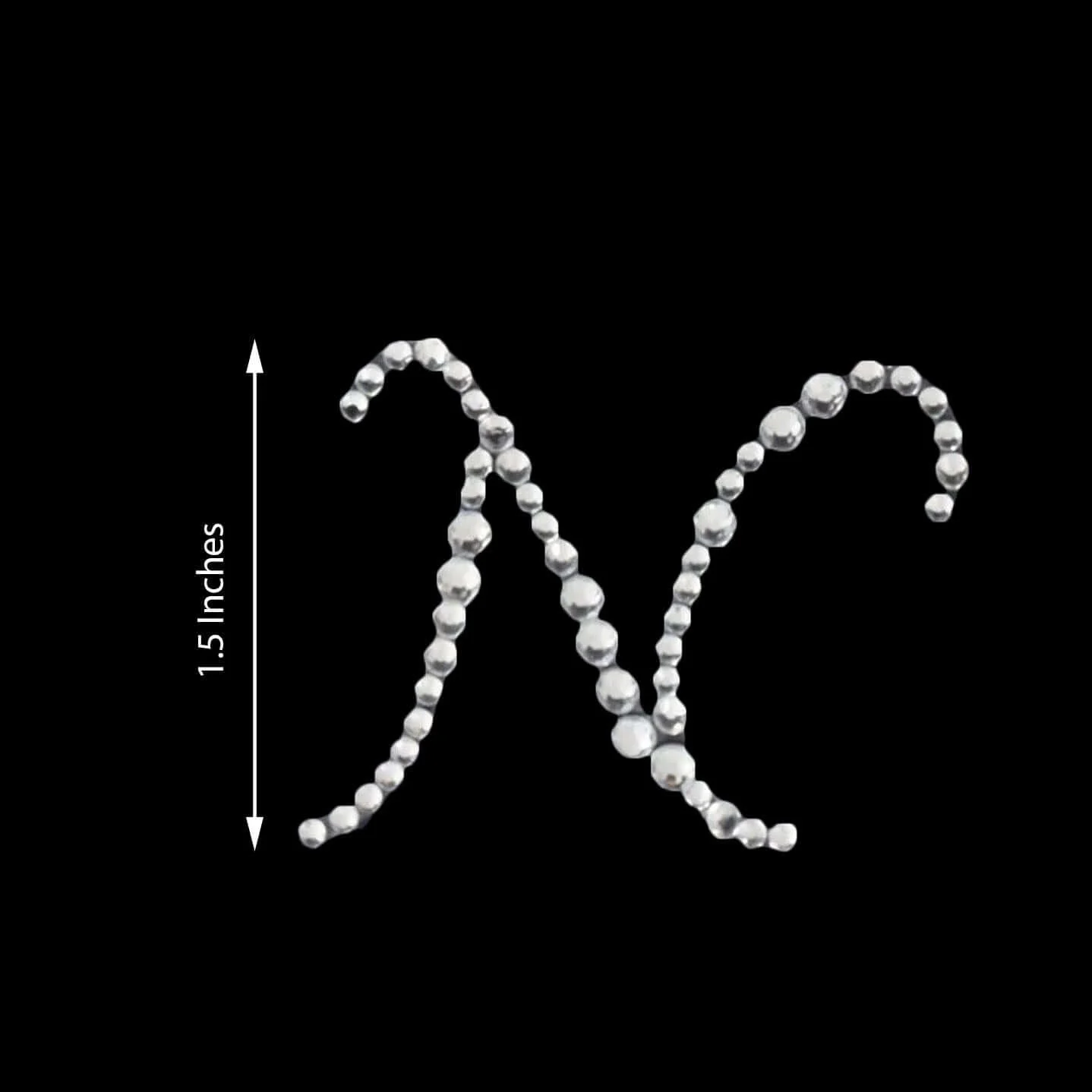 12 Pack Clear Rhinestone Monogram Letter "N" Jewel Sticker Self Adhesive DIY Diamond Decor 1.5" - Image 3