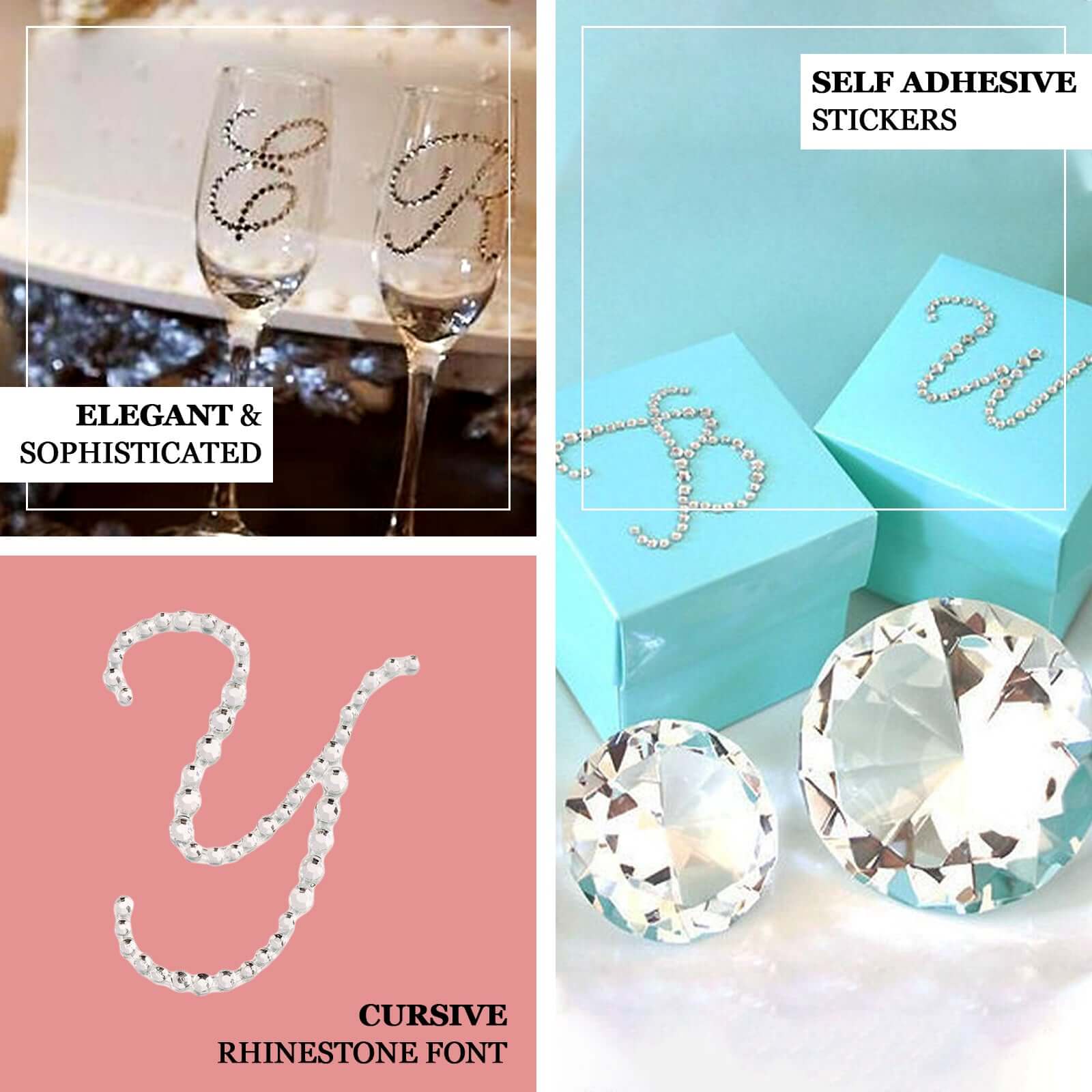 12 Pack Clear Rhinestone Monogram Letter "N" Jewel Sticker Self Adhesive DIY Diamond Decor 1.5" - Image 4