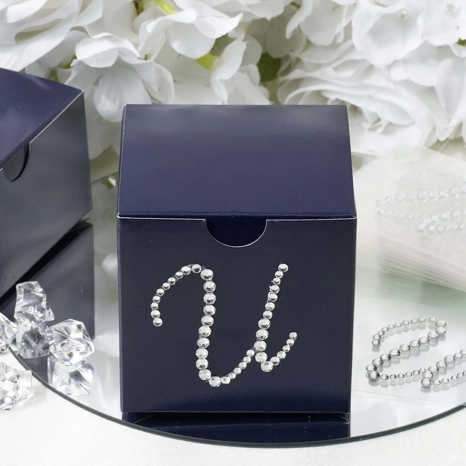 12 Pack Clear Rhinestone Monogram Letter "U" Jewel Sticker Self Adhesive DIY Diamond Decor 1.5"