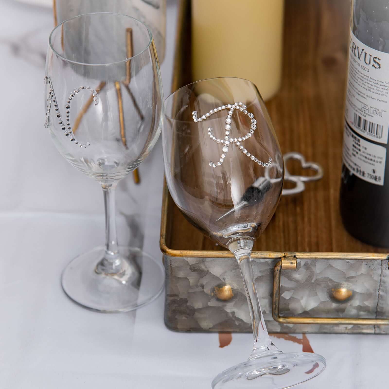 12 Pack Clear Rhinestone Monogram Letter "V" Jewel Sticker Self Adhesive DIY Diamond Decor 1.5" - Image 6