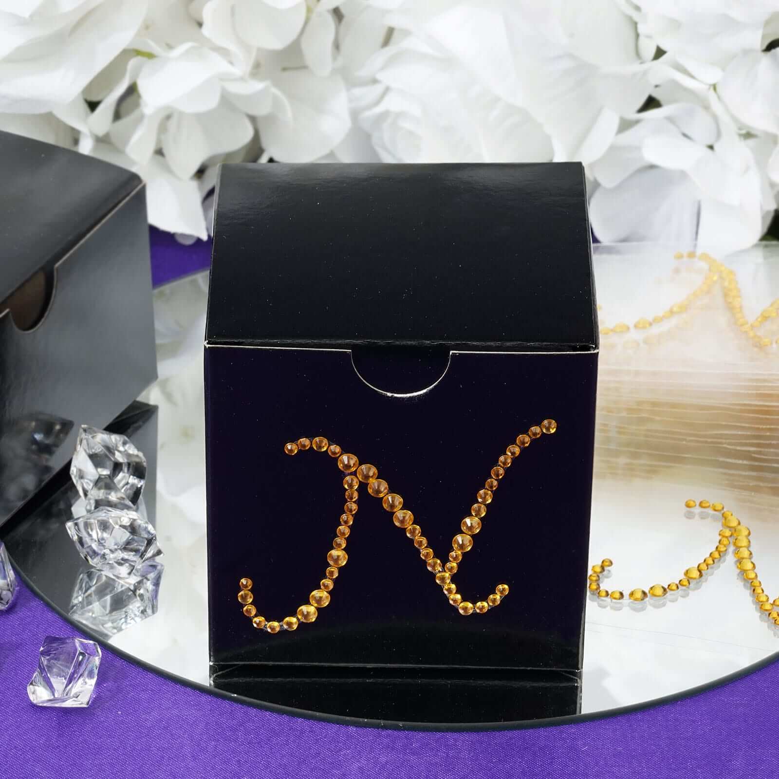 12 Pack Gold Rhinestone Monogram Letter Jewel Sticker Self Adhesive DIY Diamond Decor 1.5" - Image 23