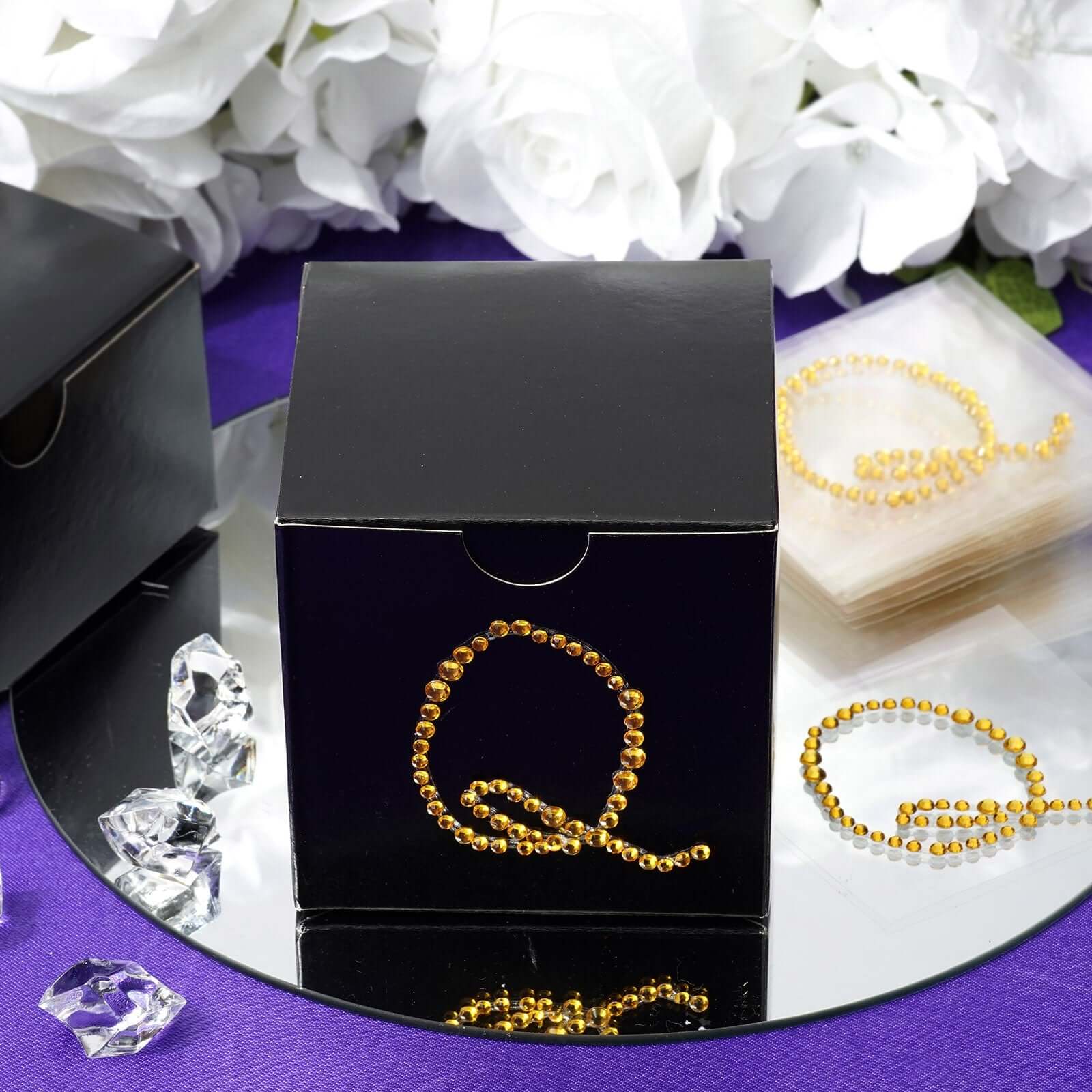 12 Pack Gold Rhinestone Monogram Letter Jewel Sticker Self Adhesive DIY Diamond Decor 1.5" - Image 26