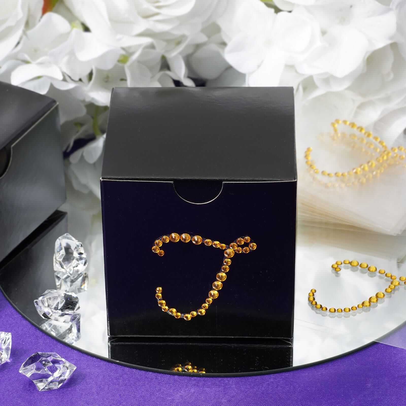 12 Pack Gold Rhinestone Monogram Letter Jewel Sticker Self Adhesive DIY Diamond Decor 1.5" - Image 29
