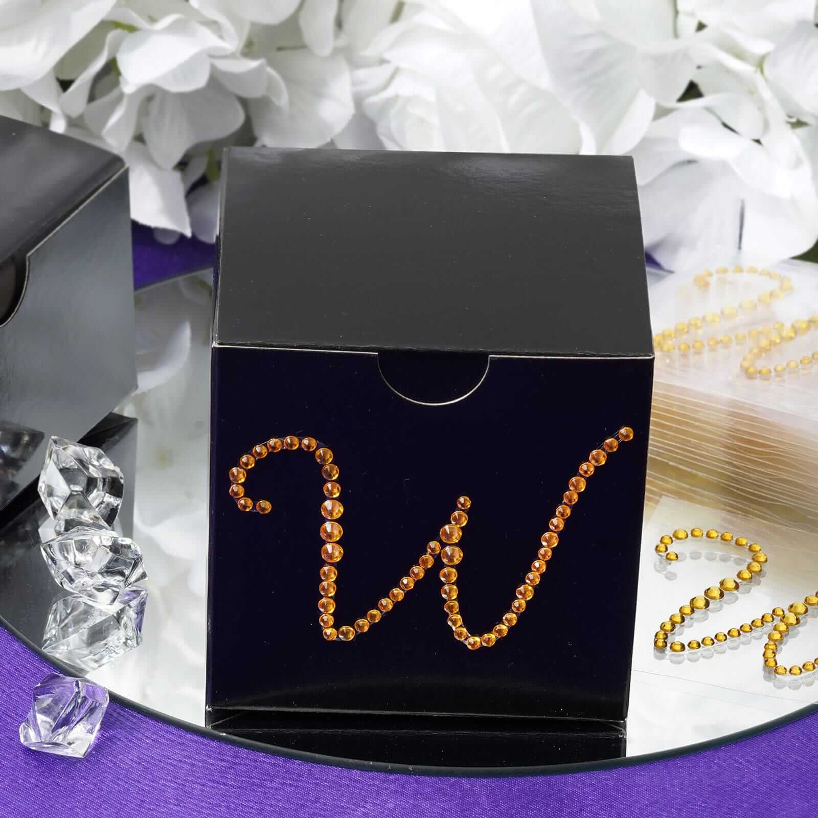 12 Pack Gold Rhinestone Monogram Letter Jewel Sticker Self Adhesive DIY Diamond Decor 1.5" - Image 32