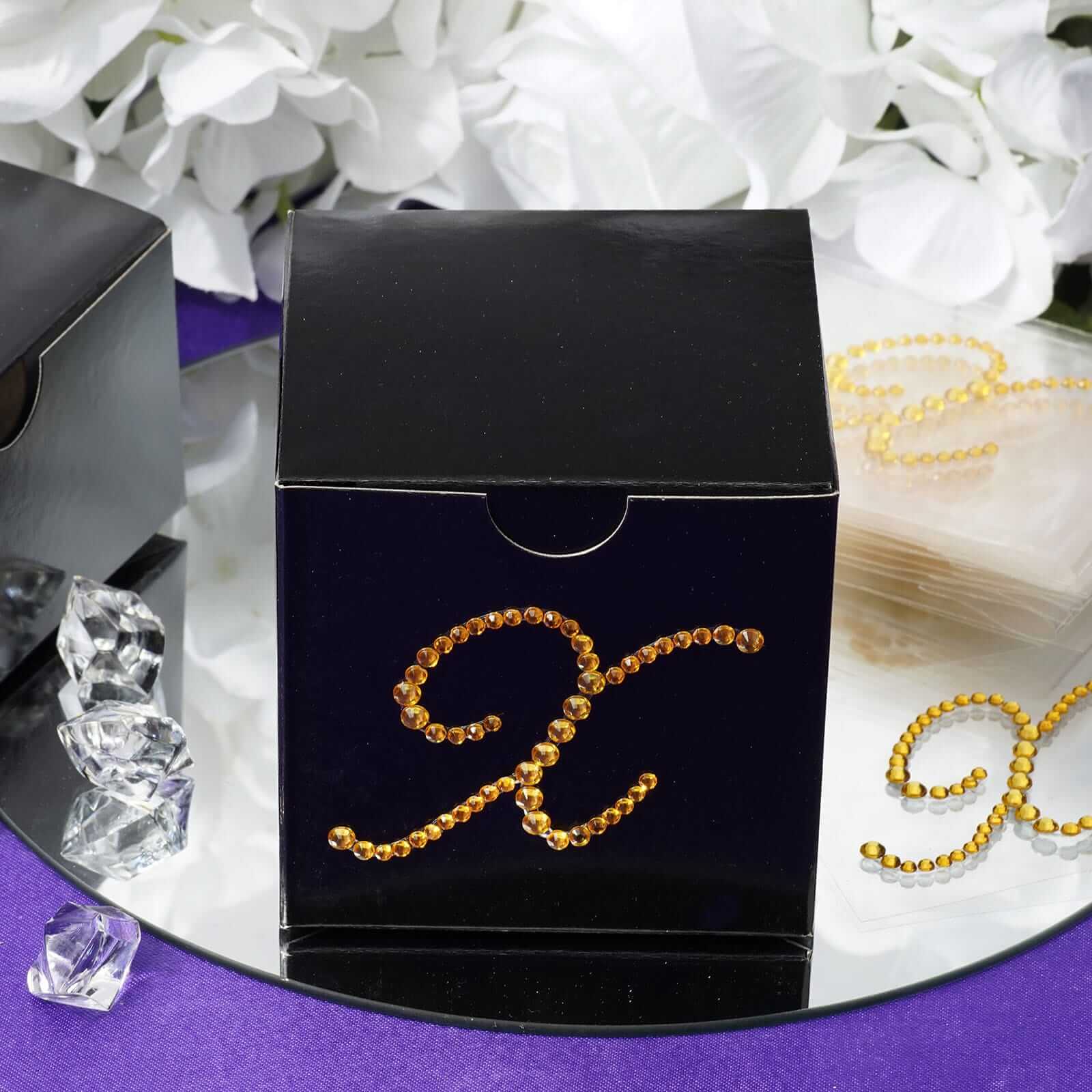 12 Pack Gold Rhinestone Monogram Letter Jewel Sticker Self Adhesive DIY Diamond Decor 1.5" - Image 33