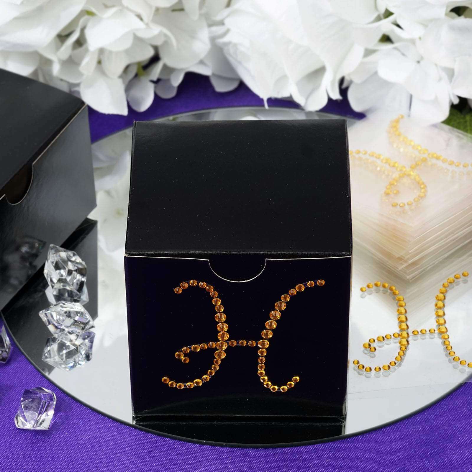 12 Pack Gold Rhinestone Monogram Letter "H" Jewel Sticker Self Adhesive DIY Diamond Decor 1.5" - Image 9