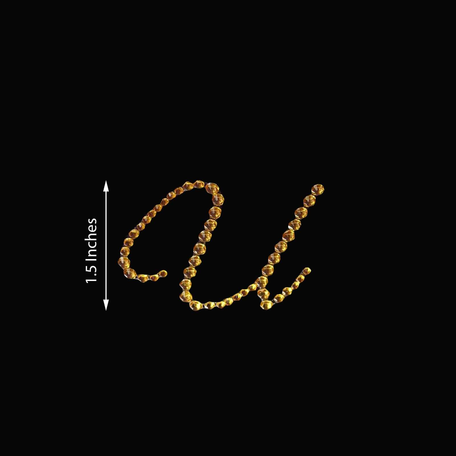 12 Pack Gold Rhinestone Monogram Letter "U" Jewel Sticker Self Adhesive DIY Diamond Decor 1.5" - Image 3
