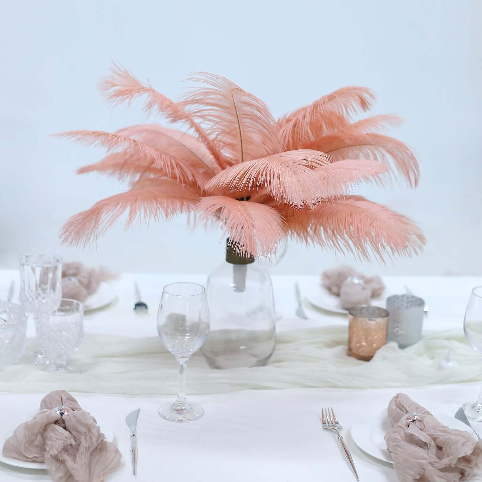 12 Pack Mauve Natural Plume Real Ostrich Feathers, DIY Centerpiece Fillers 13"-15" - Image 7