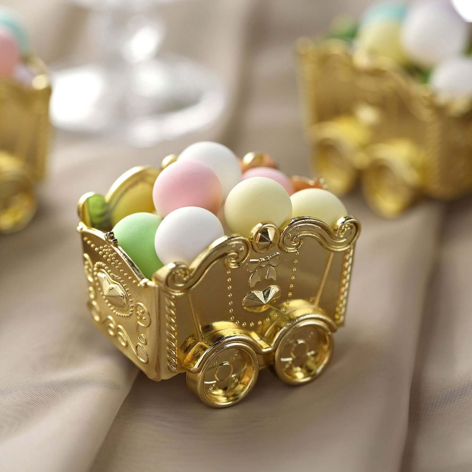 12 Pack Gold Mini Chariot Candy Container Gift Boxes, Small Treat Party Favor Boxes 2.5" - Image 5