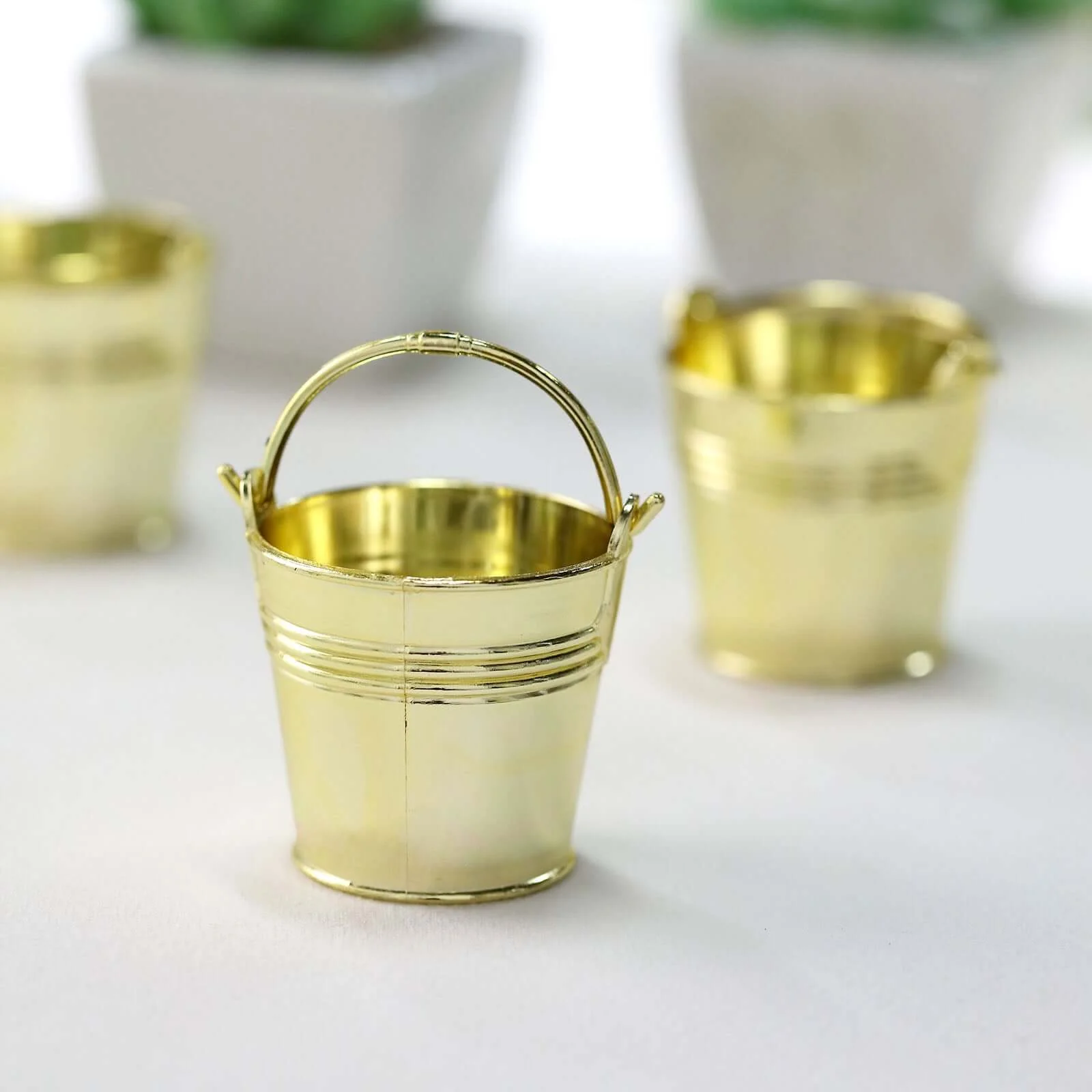 12 Pack Gold Mini Pail Bucket Candy Container Gift Boxes, Small Planter Treat Party Favor Boxes 2" - Image 11