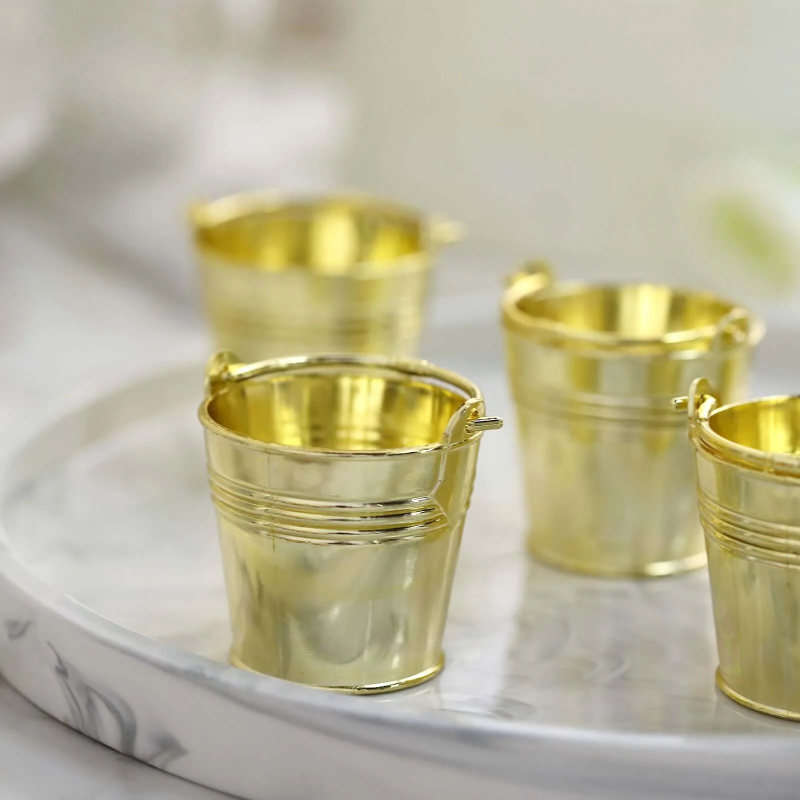 12 Pack Gold Mini Pail Bucket Candy Container Gift Boxes, Small Planter Treat Party Favor Boxes 2" - Image 12