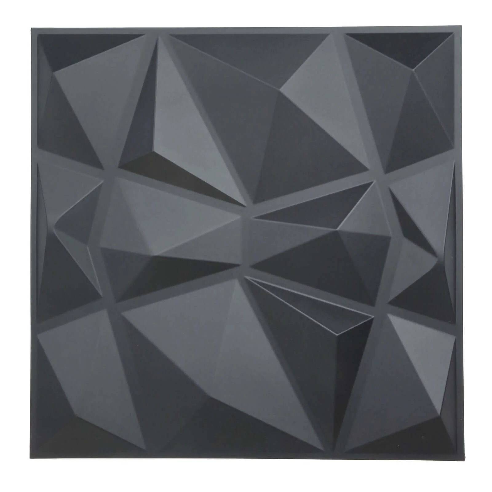 12 Pack Matte Black 3D Diamond Textured Stick On Wall Panels, PVC Waterproof Wall Tiles 20"x20" - Image 7