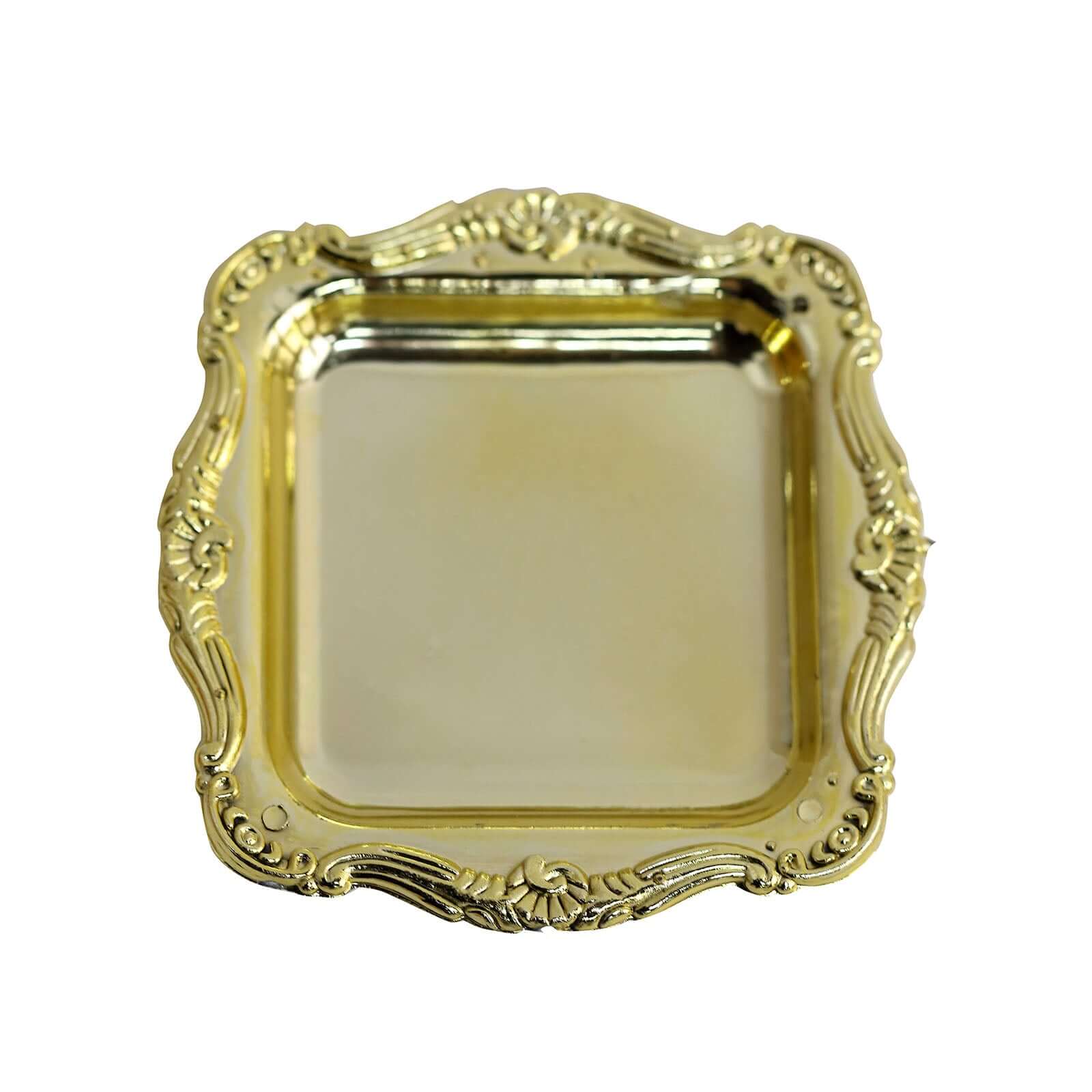 12 Pack Gold Baroque Mini Square Party Favor Candy Display Tray, Sweets and Treats Serving Platter 3" - Image 6