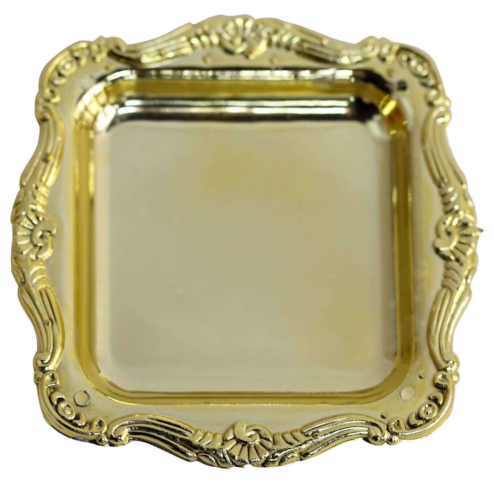 12 Pack Gold Baroque Mini Square Party Favor Candy Display Tray, Sweets and Treats Serving Platter 3" - Image 8