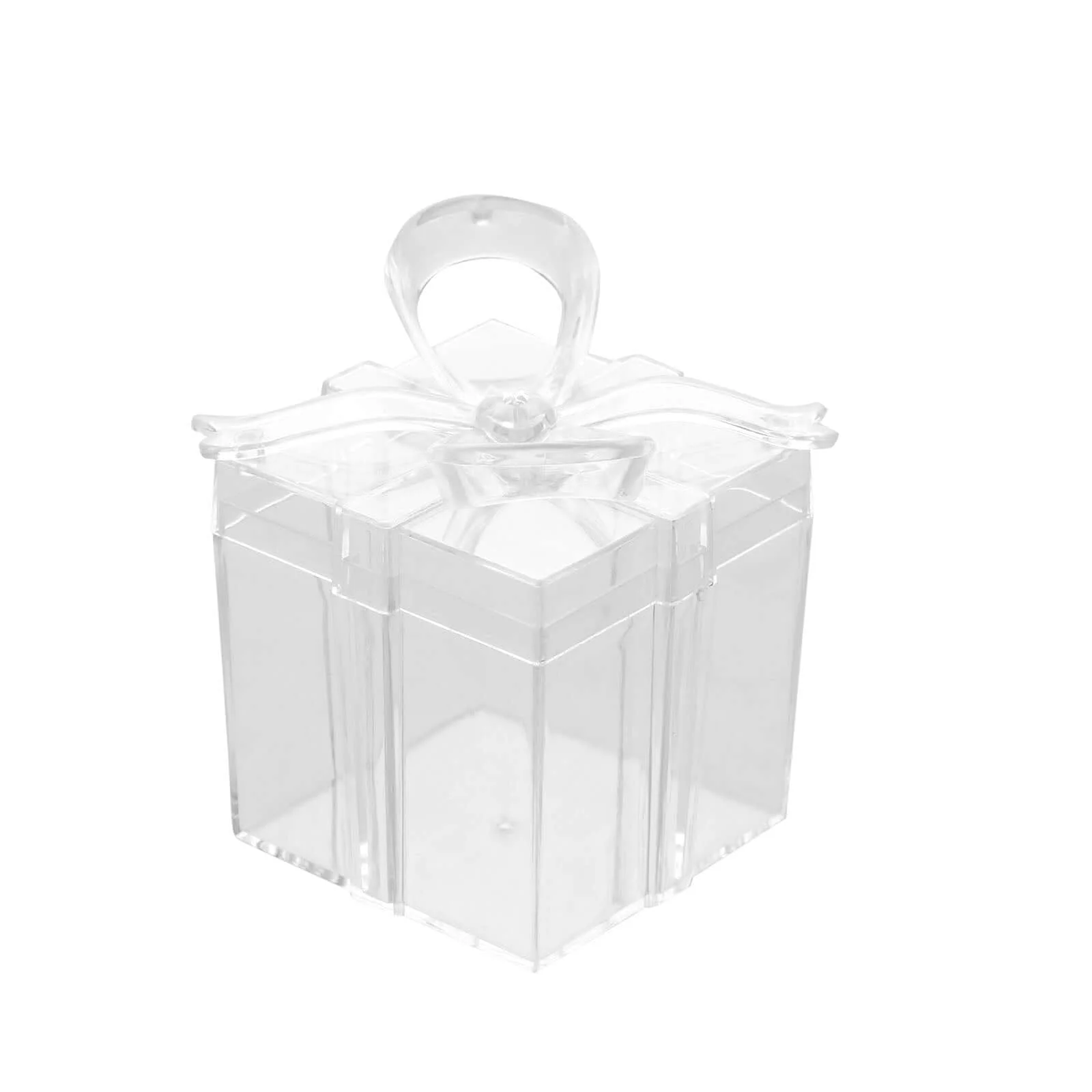 12 Pack Clear Bow Top Plastic Candy Container Gift Boxes, Transparent Party Favor Boxes 3" Square - Image 7