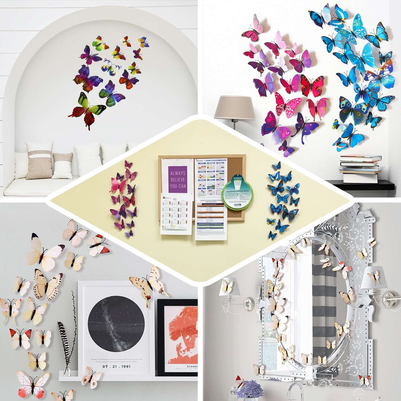 12-Pack 3D Butterfly Wall Decals, Purple Collection DIY Stickers Decor - Removable and Decorative Design - Image 4