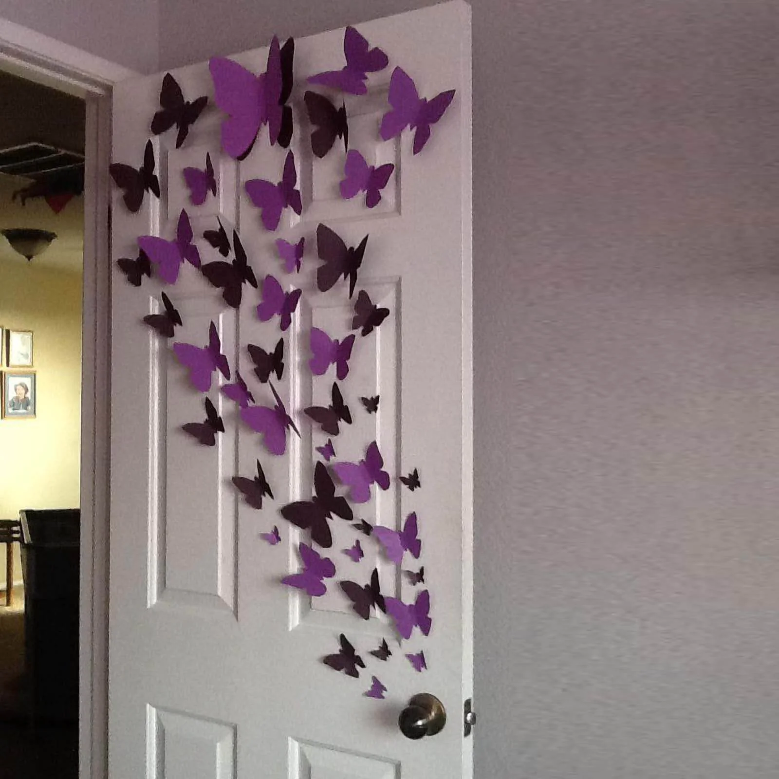 12-Pack 3D Butterfly Wall Decals, Purple Collection DIY Stickers Decor - Removable and Decorative Design - Image 8