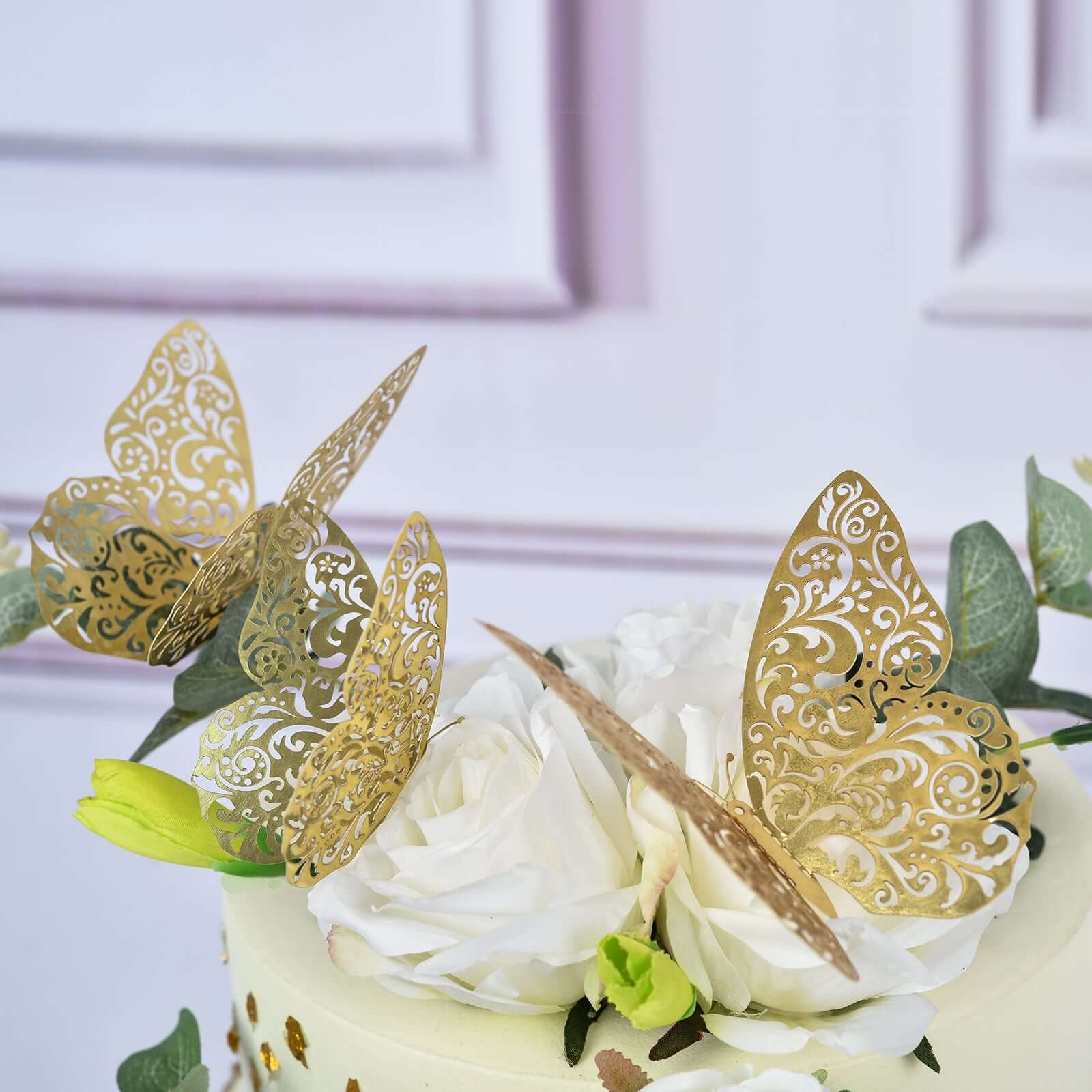 12-Pack 3D Gold Butterfly Wall Decals, DIY Removable Mural Stickers Cake Decorations - Versatile and Eye-Catching Design - Image 2