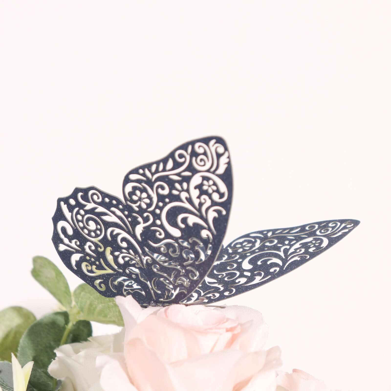 12-Pack 3D Navy Blue Butterfly Wall Decals, DIY Removable Mural Stickers Cake Decorations - Versatile and Eye-Catching Design - Image 2