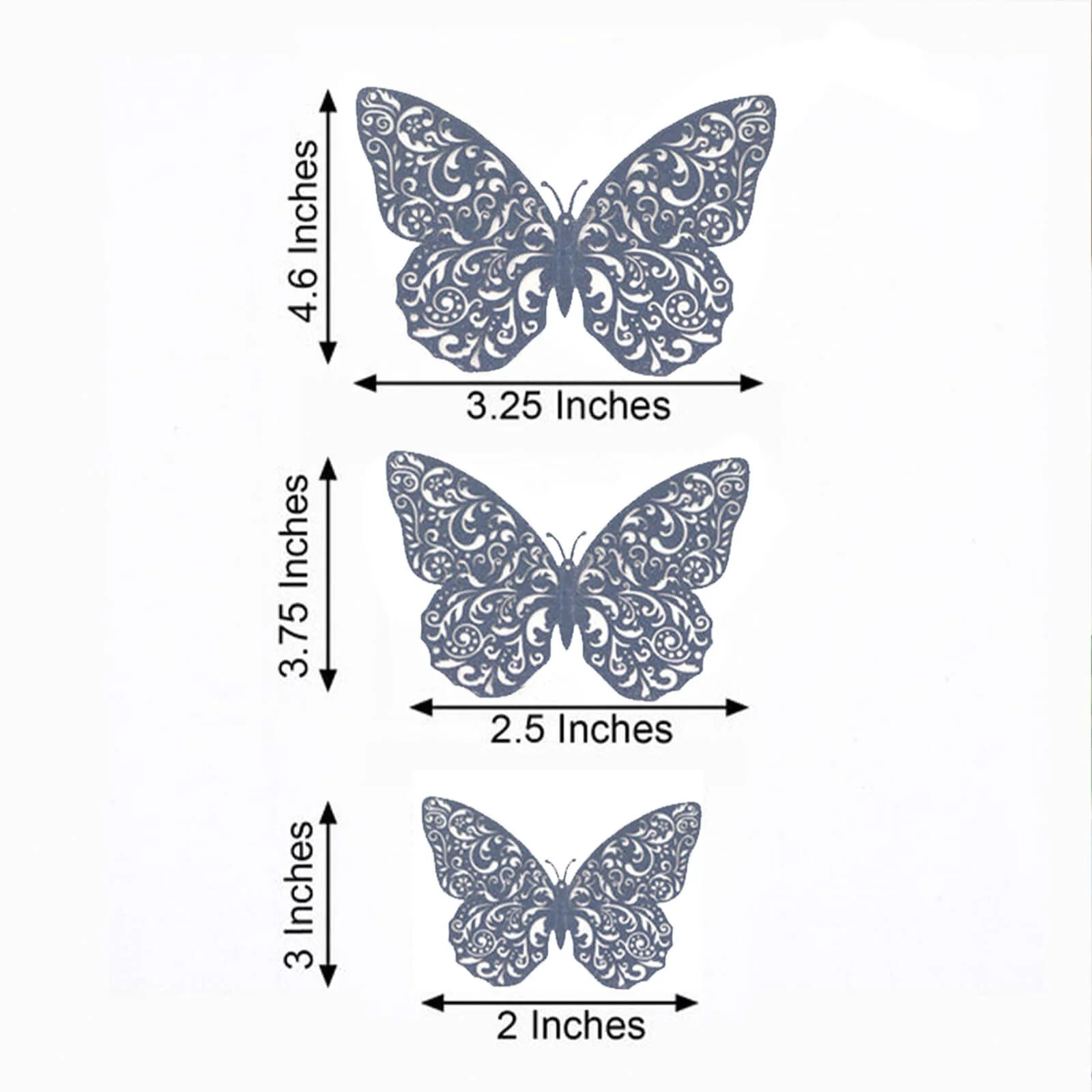 12-Pack 3D Navy Blue Butterfly Wall Decals, DIY Removable Mural Stickers Cake Decorations - Versatile and Eye-Catching Design - Image 3