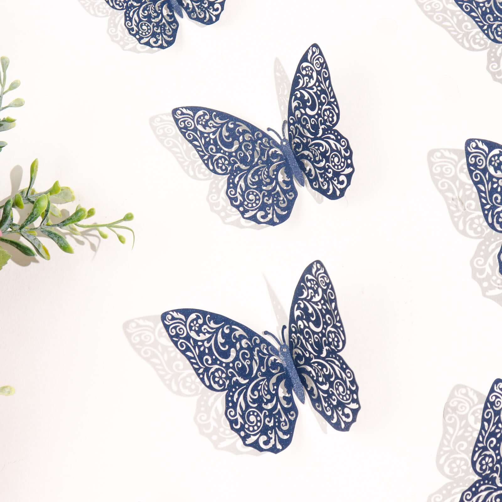 12-Pack 3D Navy Blue Butterfly Wall Decals, DIY Removable Mural Stickers Cake Decorations - Versatile and Eye-Catching Design - Image 7